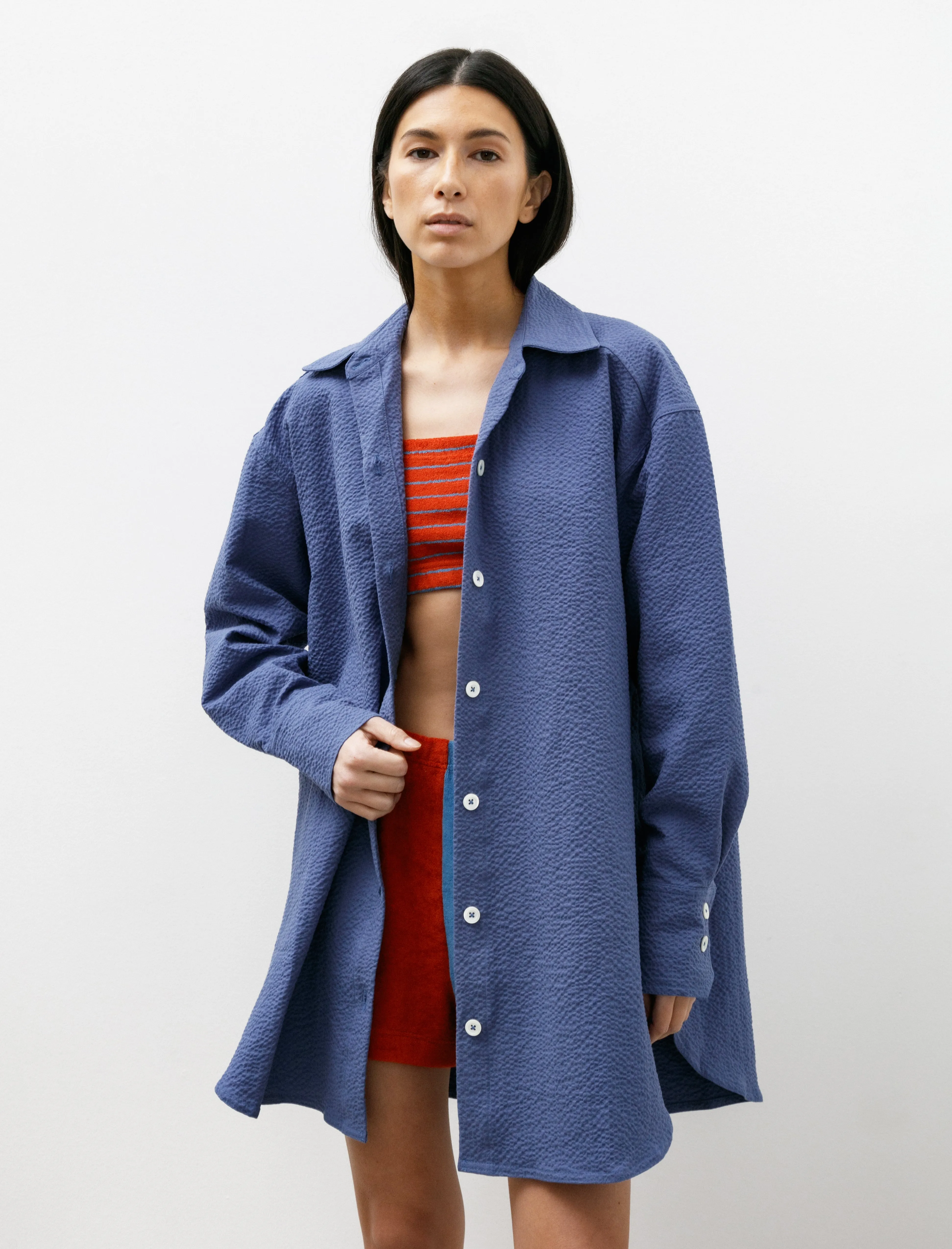 Big Lovely Shirt Seersucker Blue sold by SHOP NEIGHBOR product image thumbnail 2