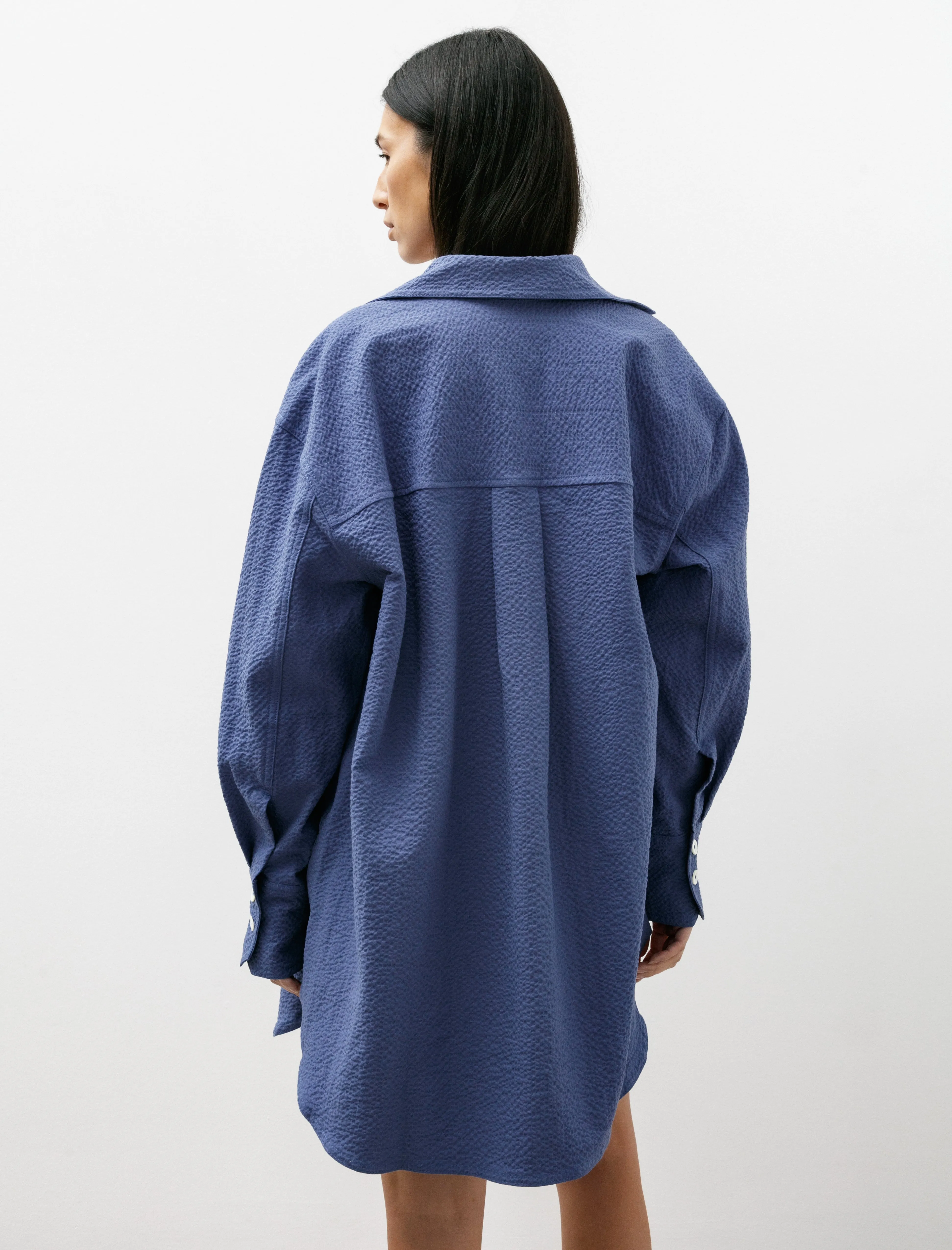 Big Lovely Shirt Seersucker Blue sold by SHOP NEIGHBOR product image thumbnail 5