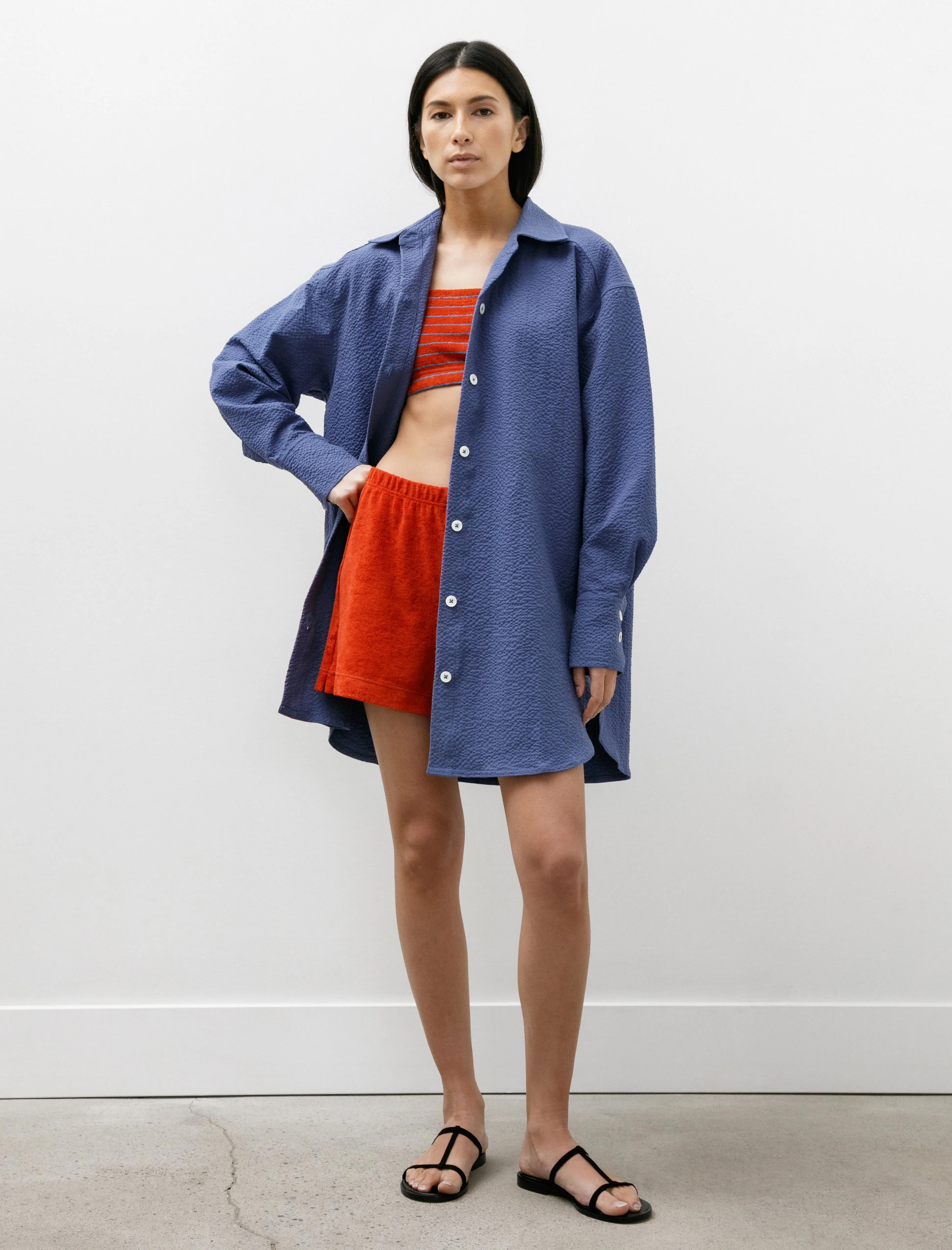 Big Lovely Shirt Seersucker Blue sold by SHOP NEIGHBOR