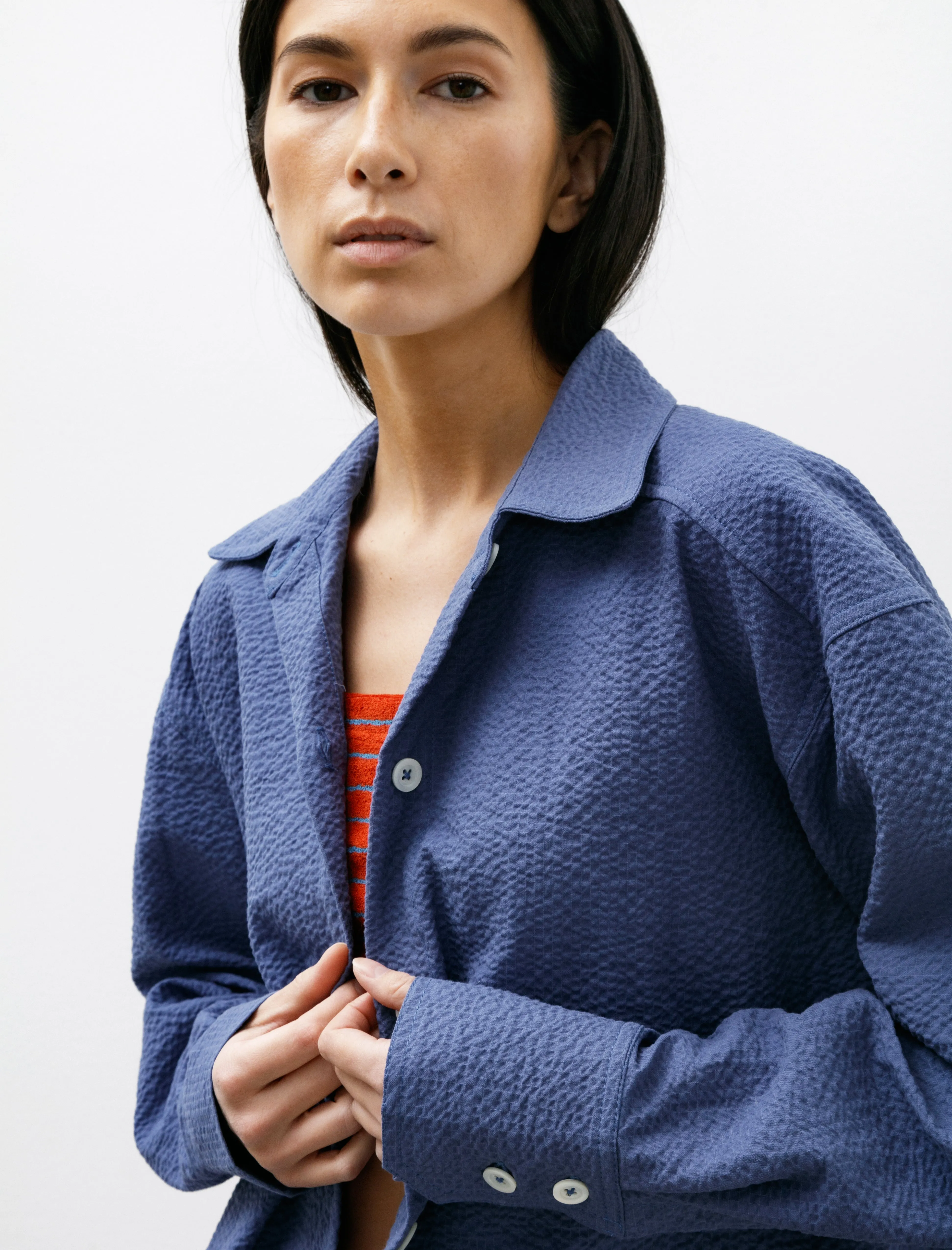 Big Lovely Shirt Seersucker Blue sold by SHOP NEIGHBOR product image thumbnail 3