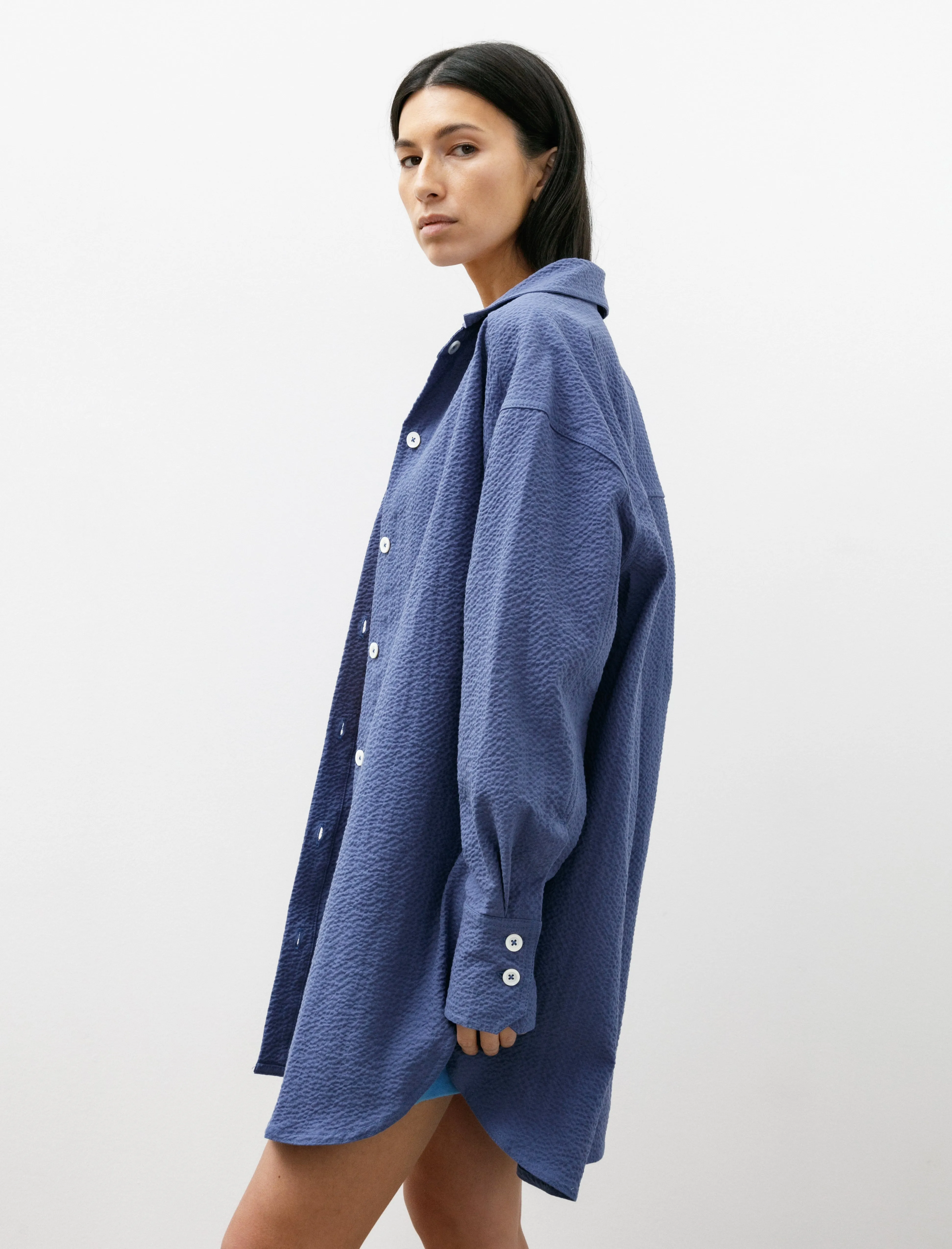 Big Lovely Shirt Seersucker Blue sold by SHOP NEIGHBOR product image thumbnail 4