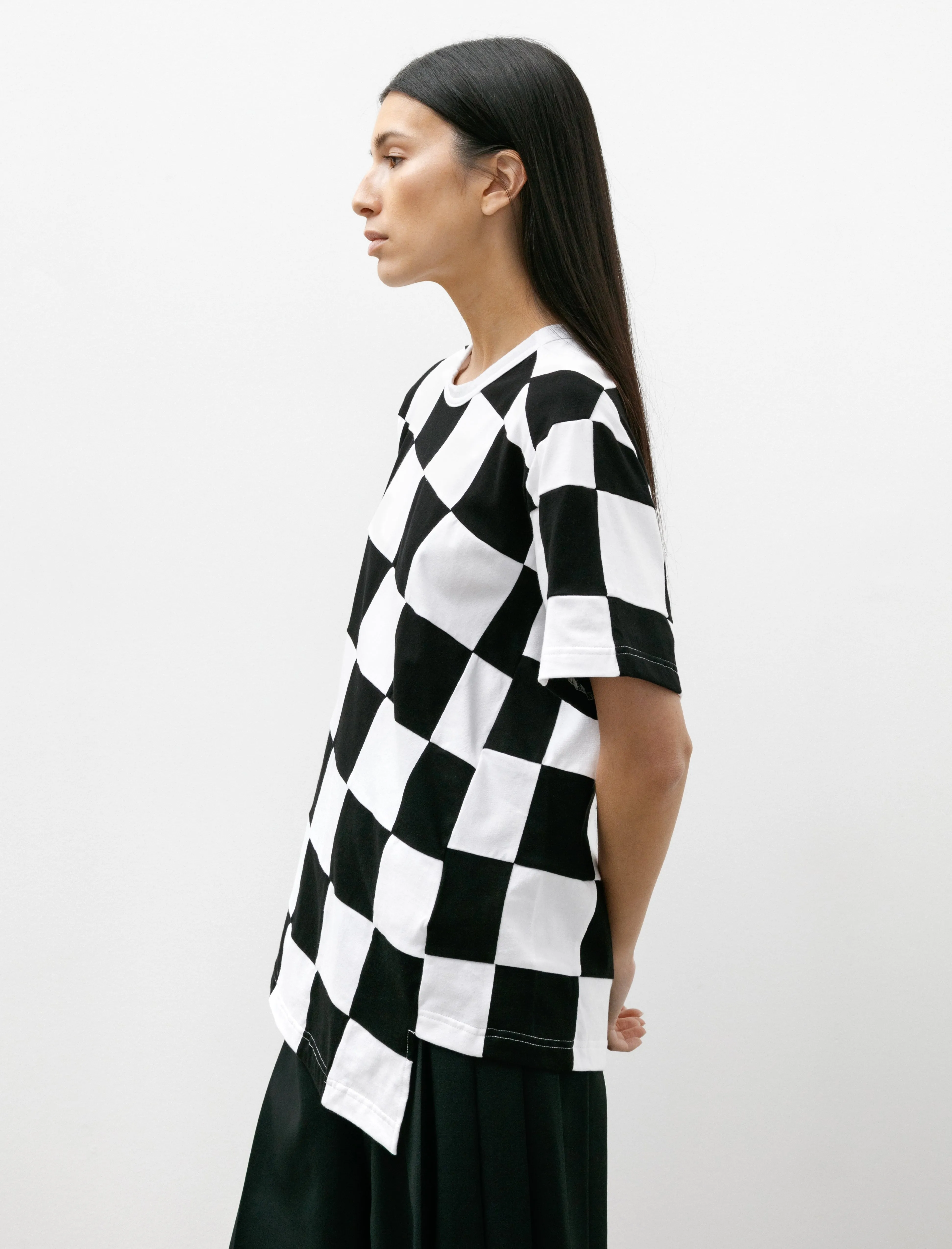 Wave Checked T-Shirt Black/White sold by SHOP NEIGHBOR product image thumbnail 4