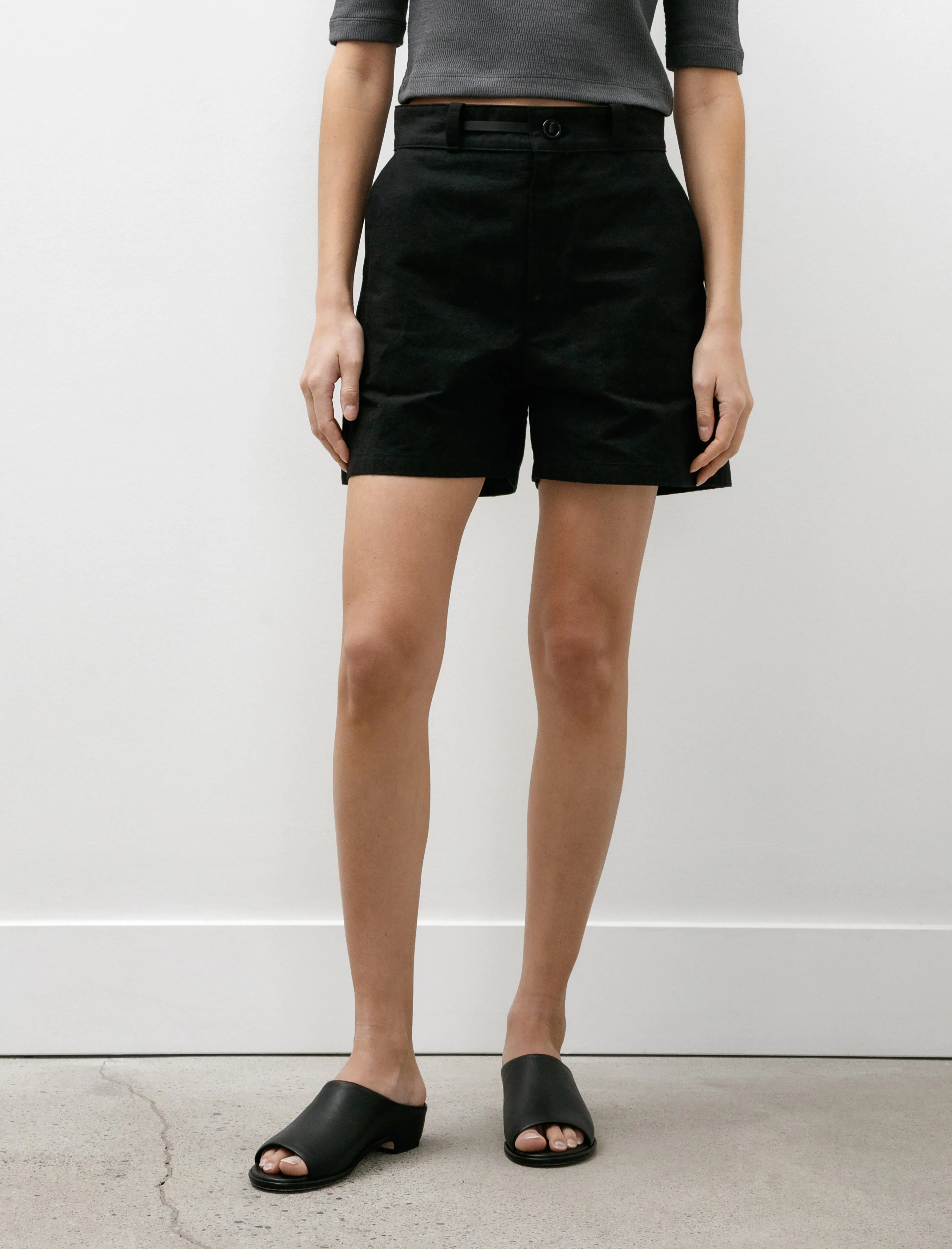W-R18 Pants-5 High Wide Shorts Black Wax sold by SHOP NEIGHBOR product image thumbnail 2