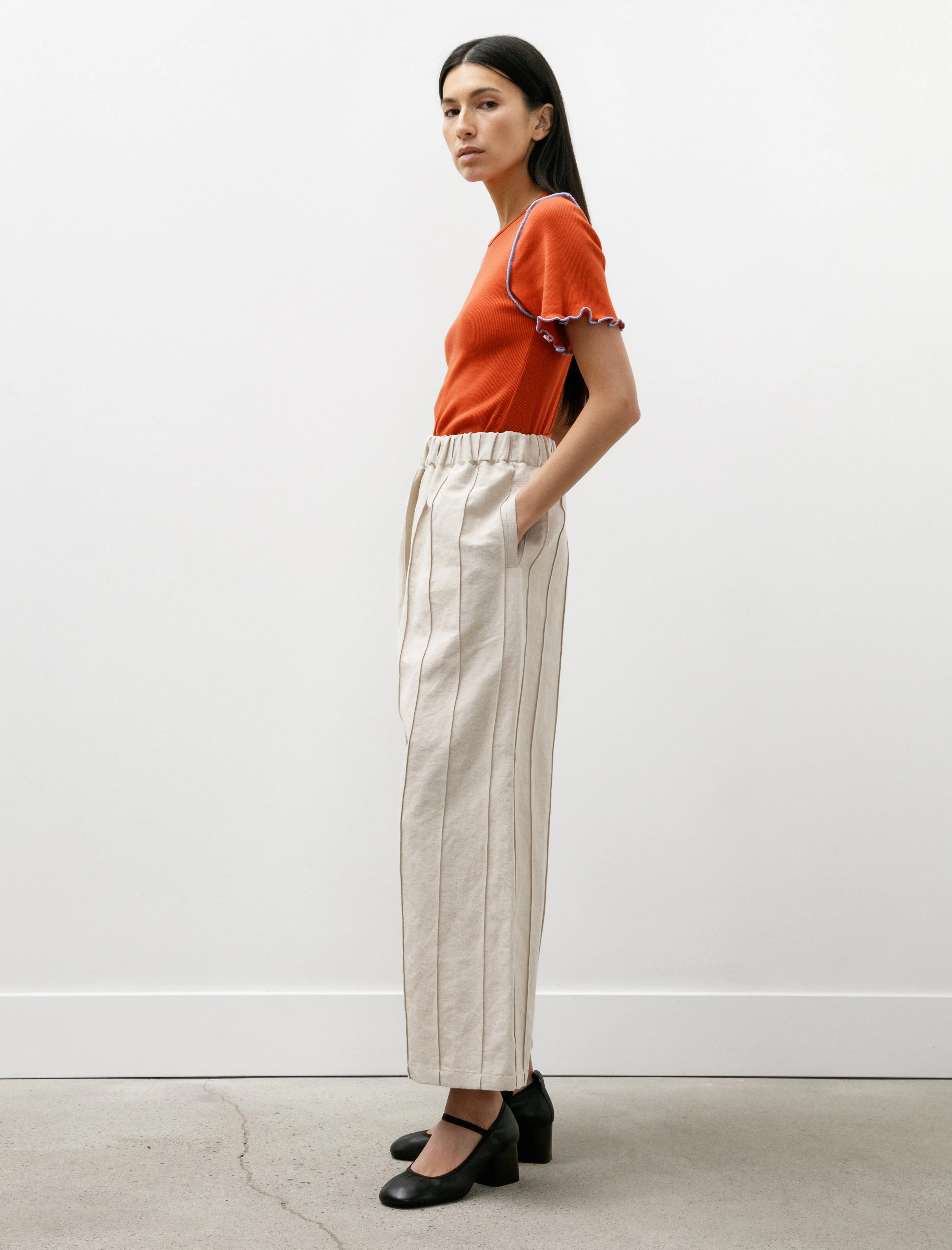 W-R18 Pants-3 Tuck Pants Undyed Bamboo sold by SHOP NEIGHBOR product image thumbnail 4