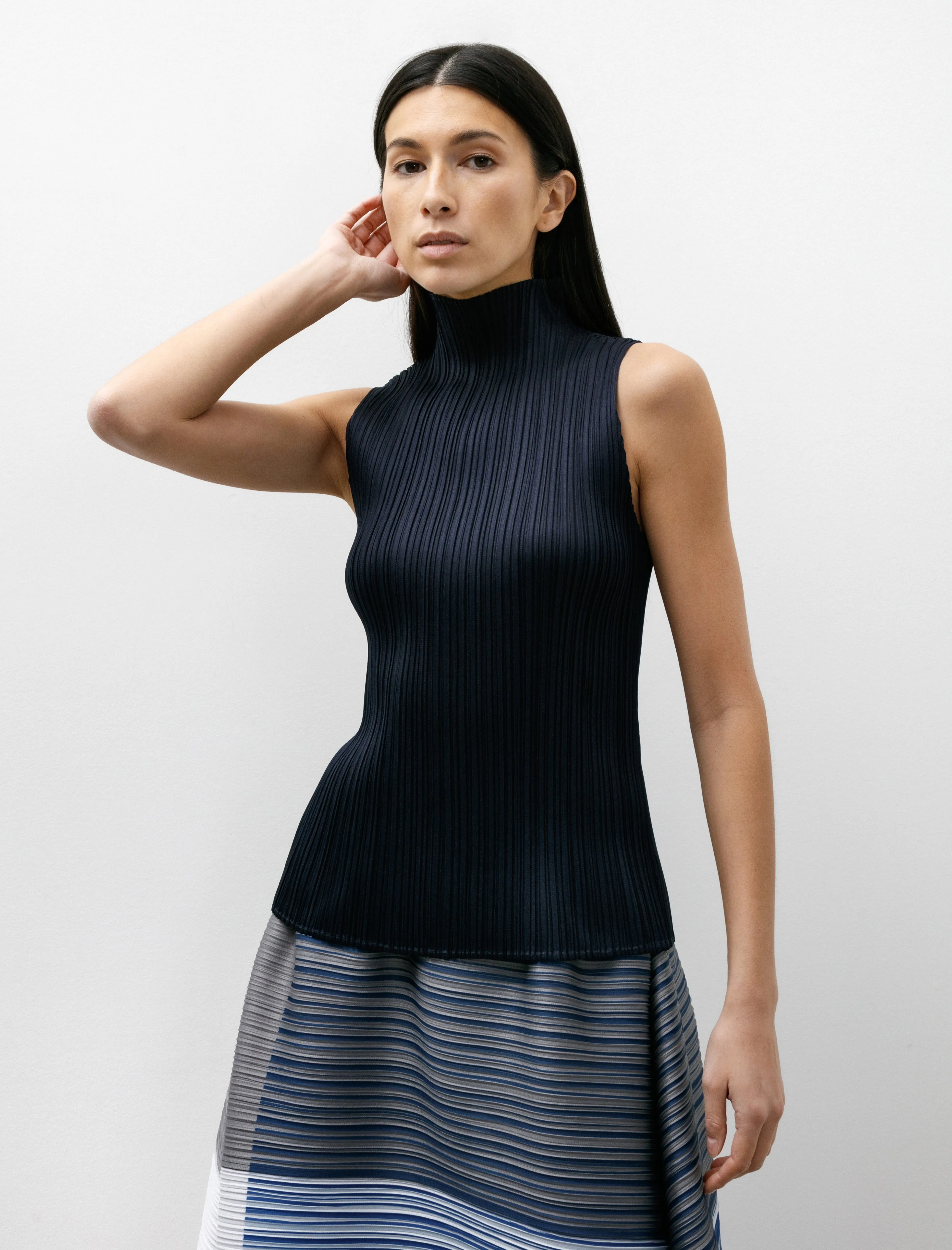 New Colourful Basics Mockneck Tank Navy sold by SHOP NEIGHBOR