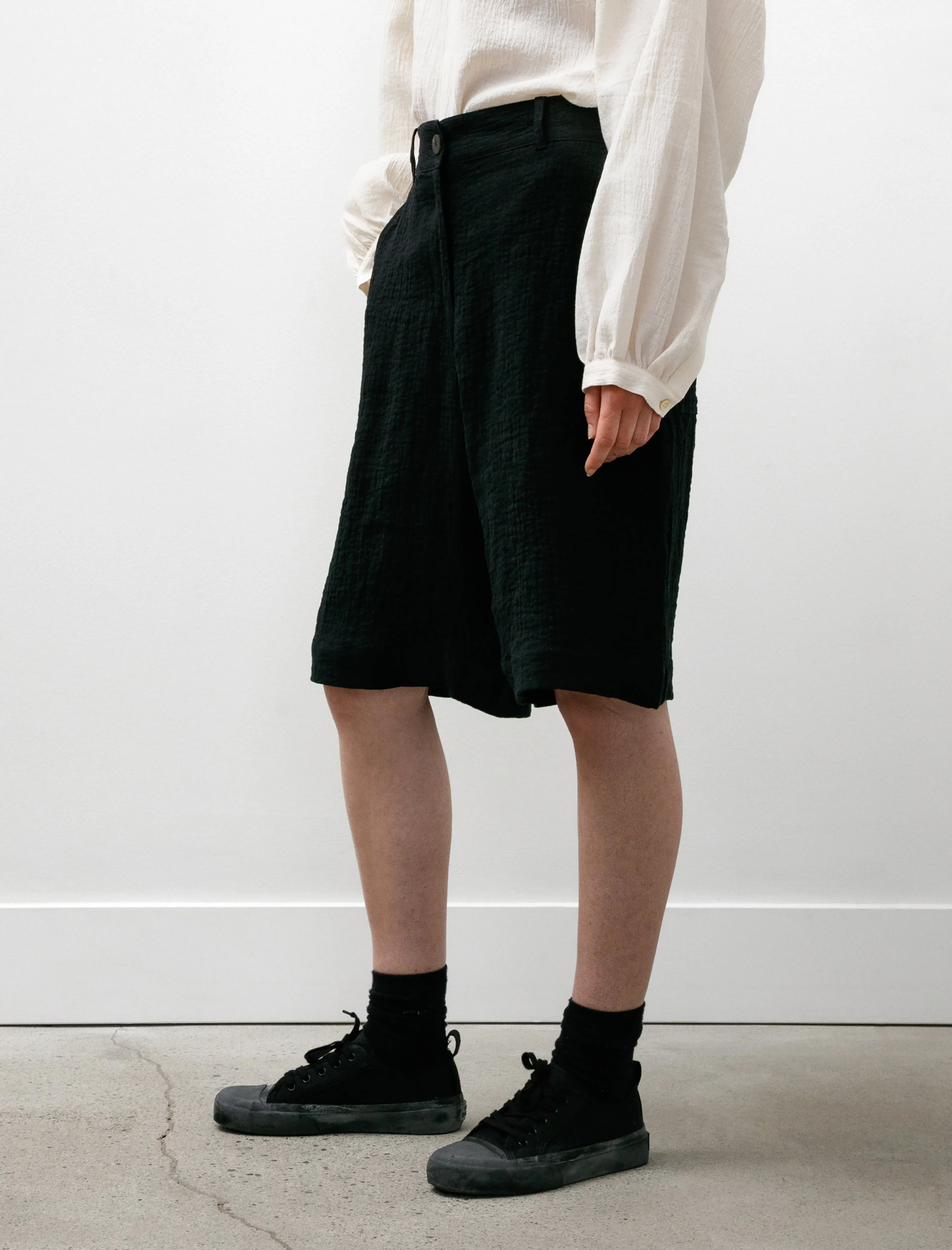 Luna Wide Leg Shorts Double Linen Dark Navy sold by SHOP NEIGHBOR product image thumbnail 4