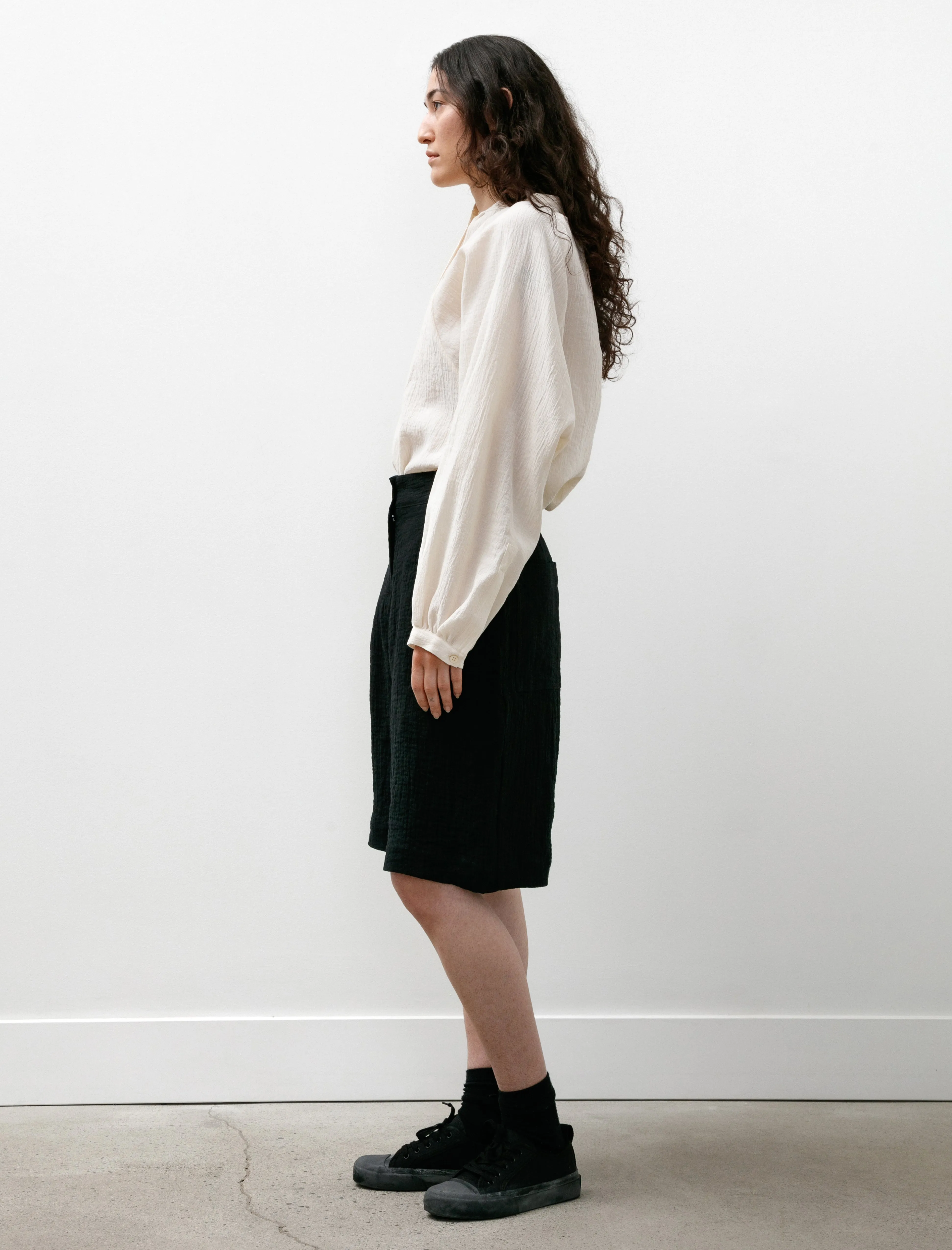 Luna Wide Leg Shorts Double Linen Dark Navy sold by SHOP NEIGHBOR product image thumbnail 3