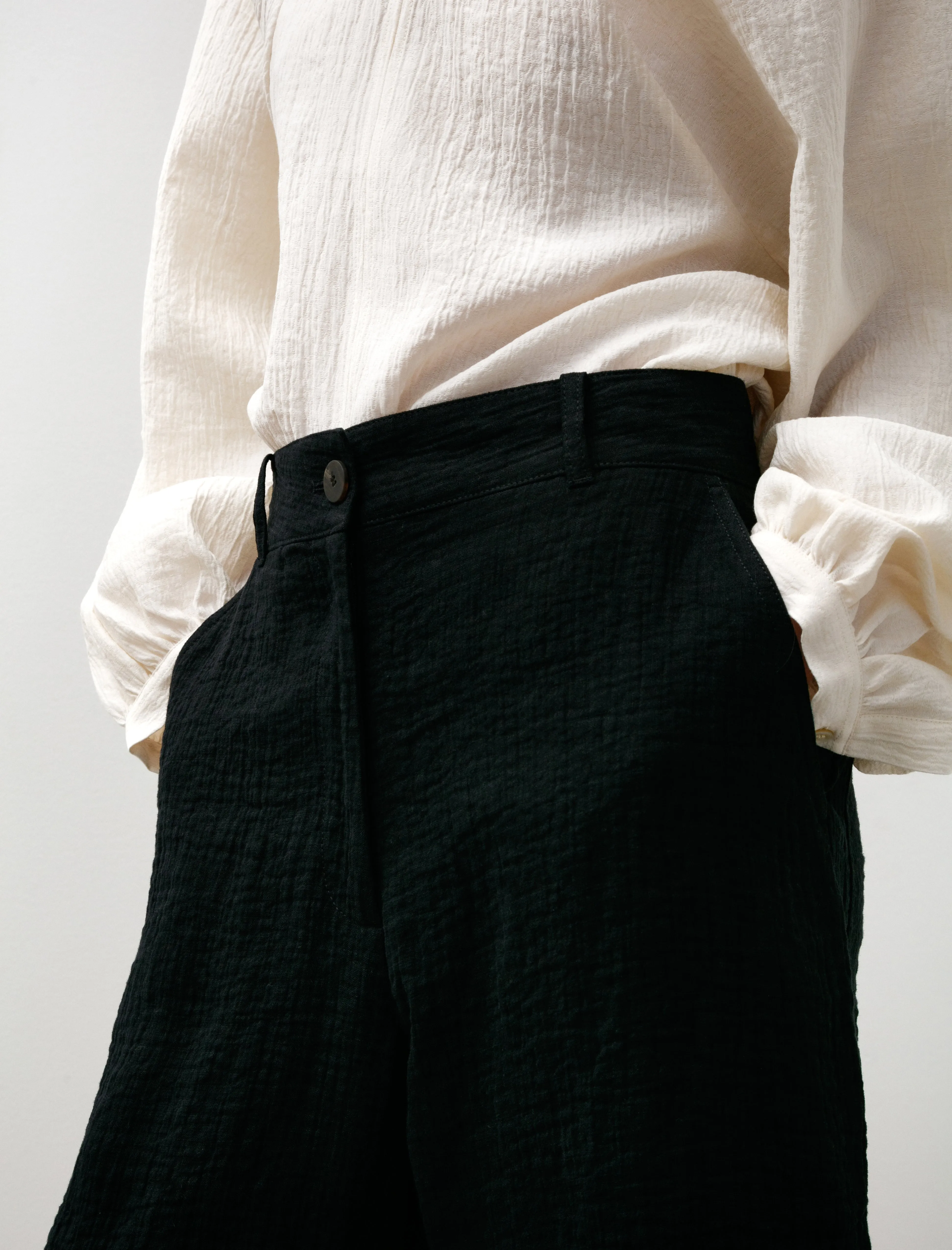 Luna Wide Leg Shorts Double Linen Dark Navy sold by SHOP NEIGHBOR product image thumbnail 5