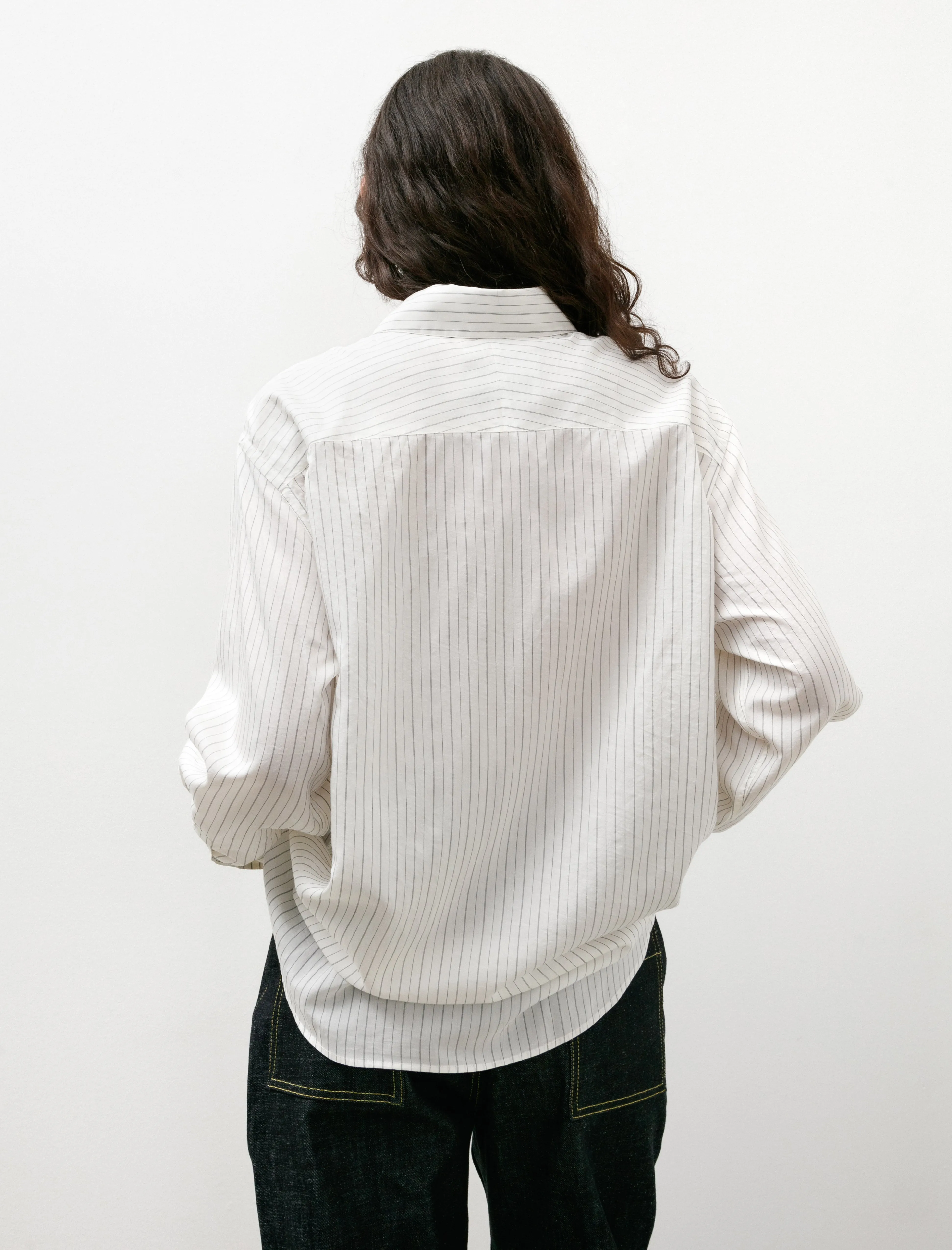 View Silk Shirt Ticking Stripe Ecru/Black sold by SHOP NEIGHBOR product image thumbnail 4