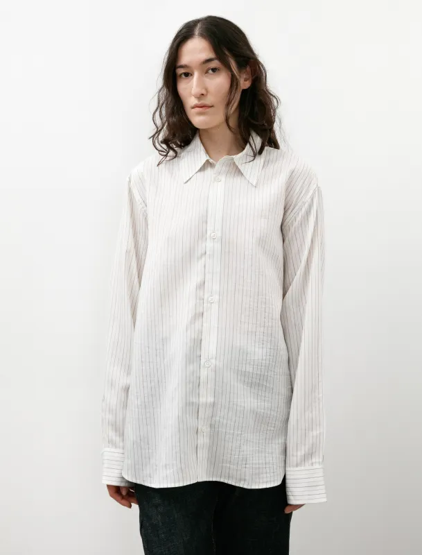 View Silk Shirt Ticking Stripe Ecru/Black sold by SHOP NEIGHBOR