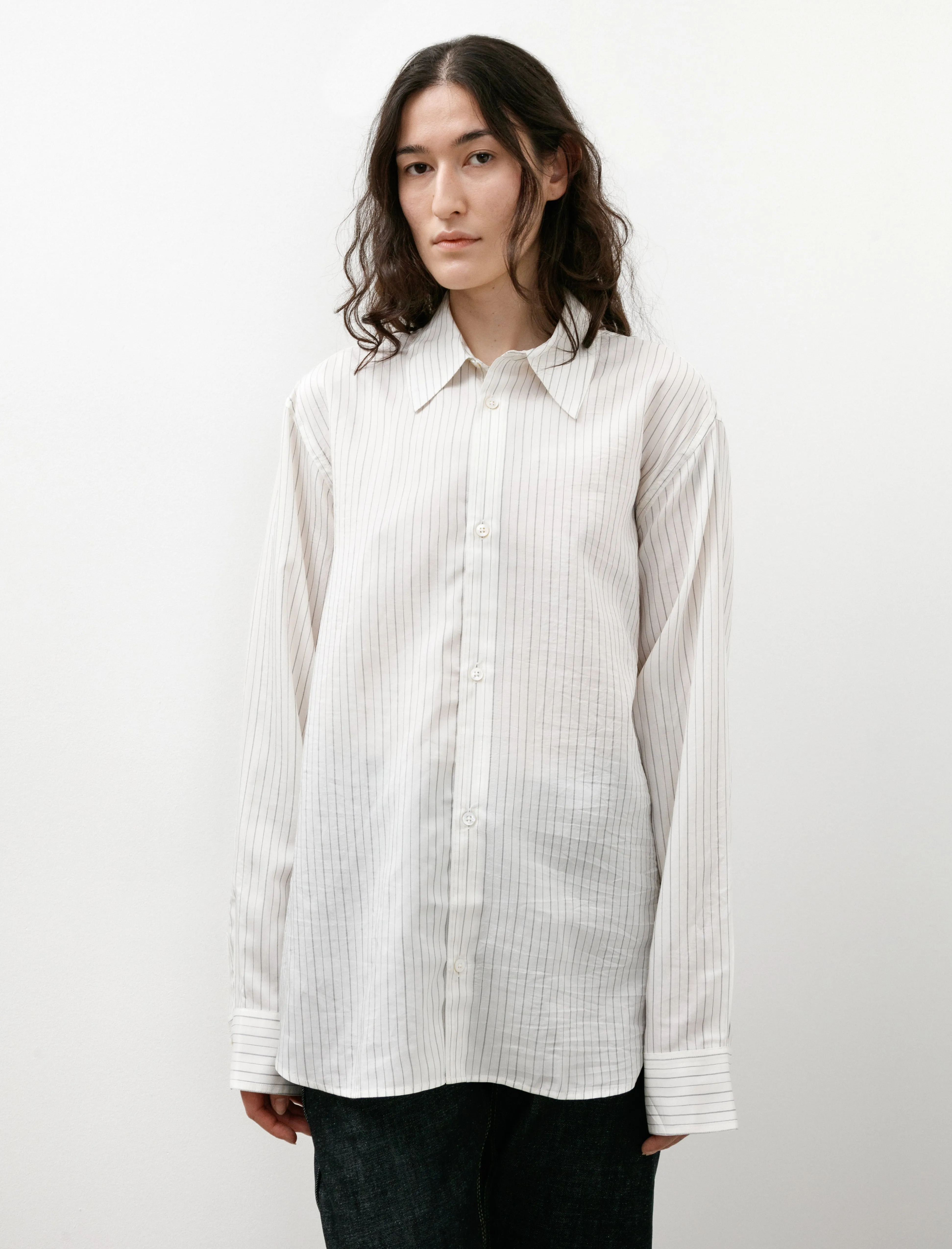View Silk Shirt Ticking Stripe Ecru/Black sold by SHOP NEIGHBOR