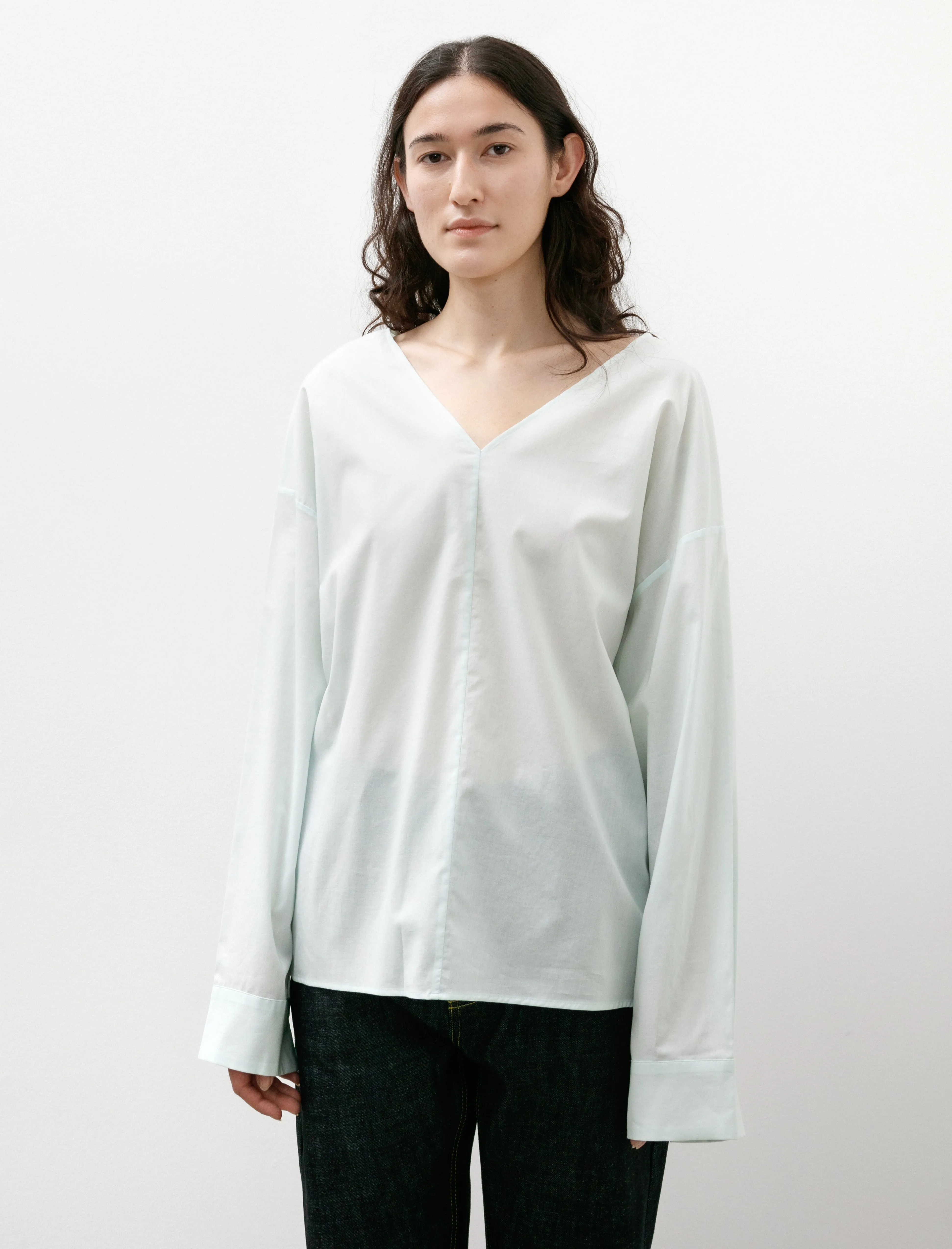 Silicon Lawn V-Neck Blouse Pale Green sold by SHOP NEIGHBOR product image thumbnail 5
