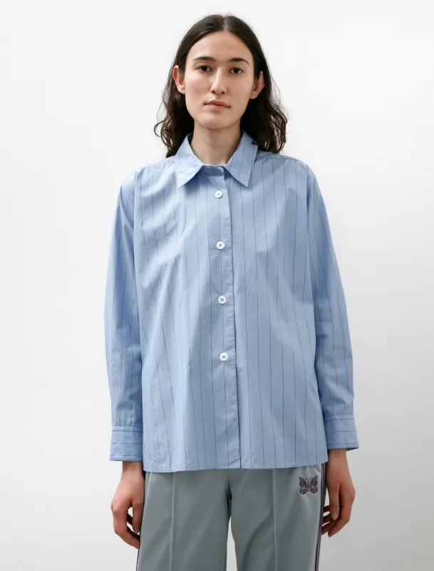 Swing Shirt Wide Stripe Cotton Blue/Off Black sold by SHOP NEIGHBOR