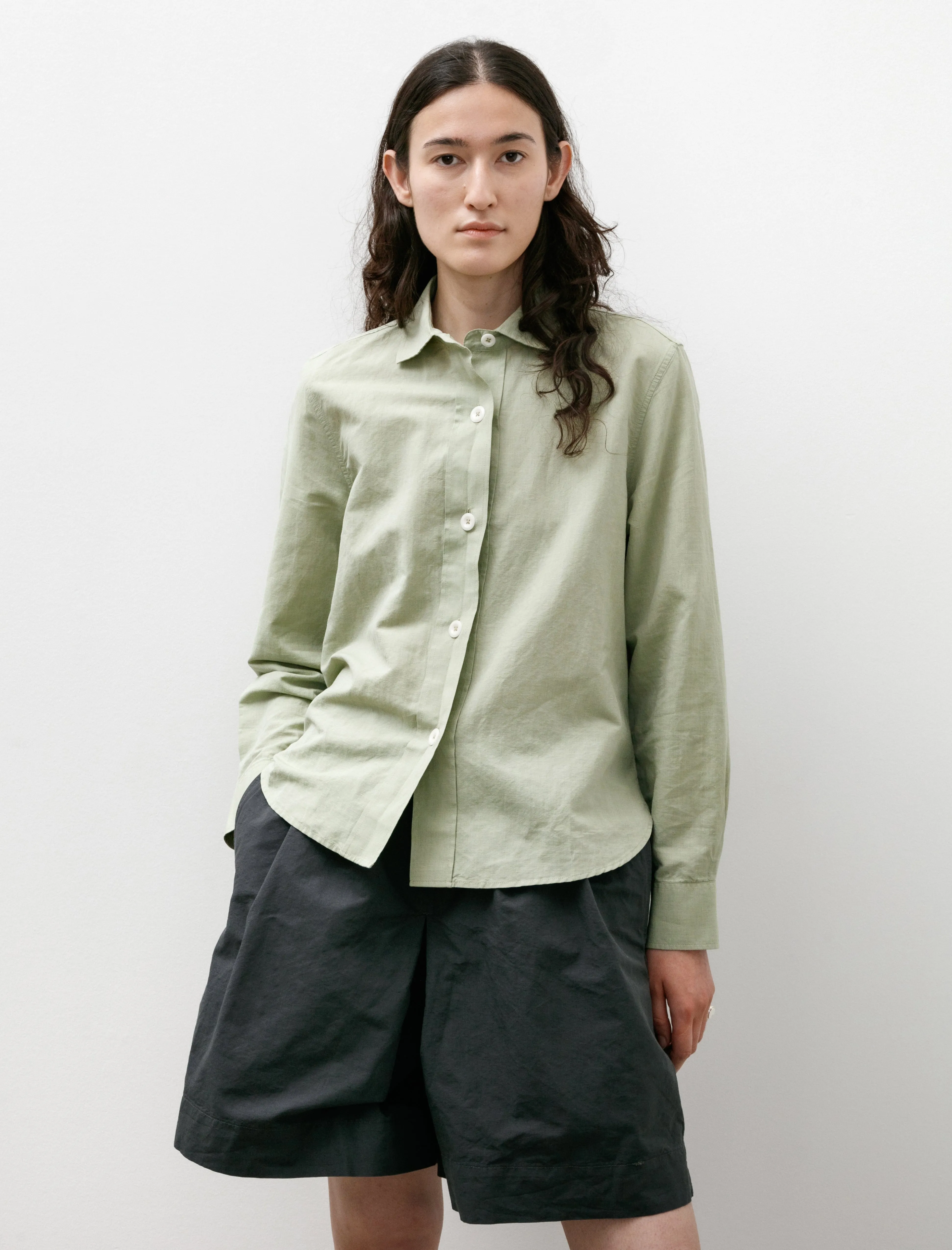 MHL Simple Shirt Lightweight Cotton Linen Pale Green sold by SHOP NEIGHBOR