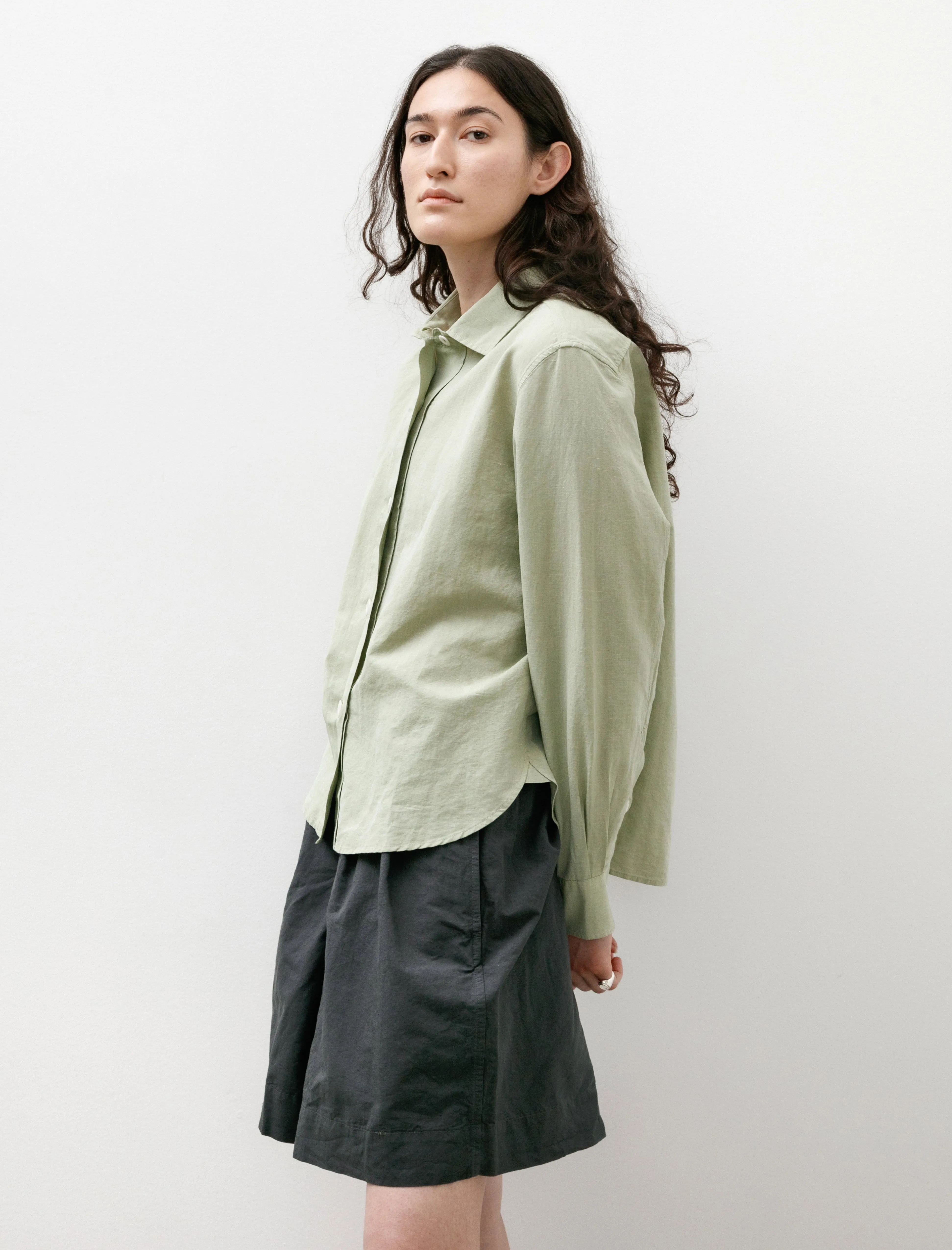 MHL Simple Shirt Lightweight Cotton Linen Pale Green sold by SHOP NEIGHBOR product image thumbnail 3