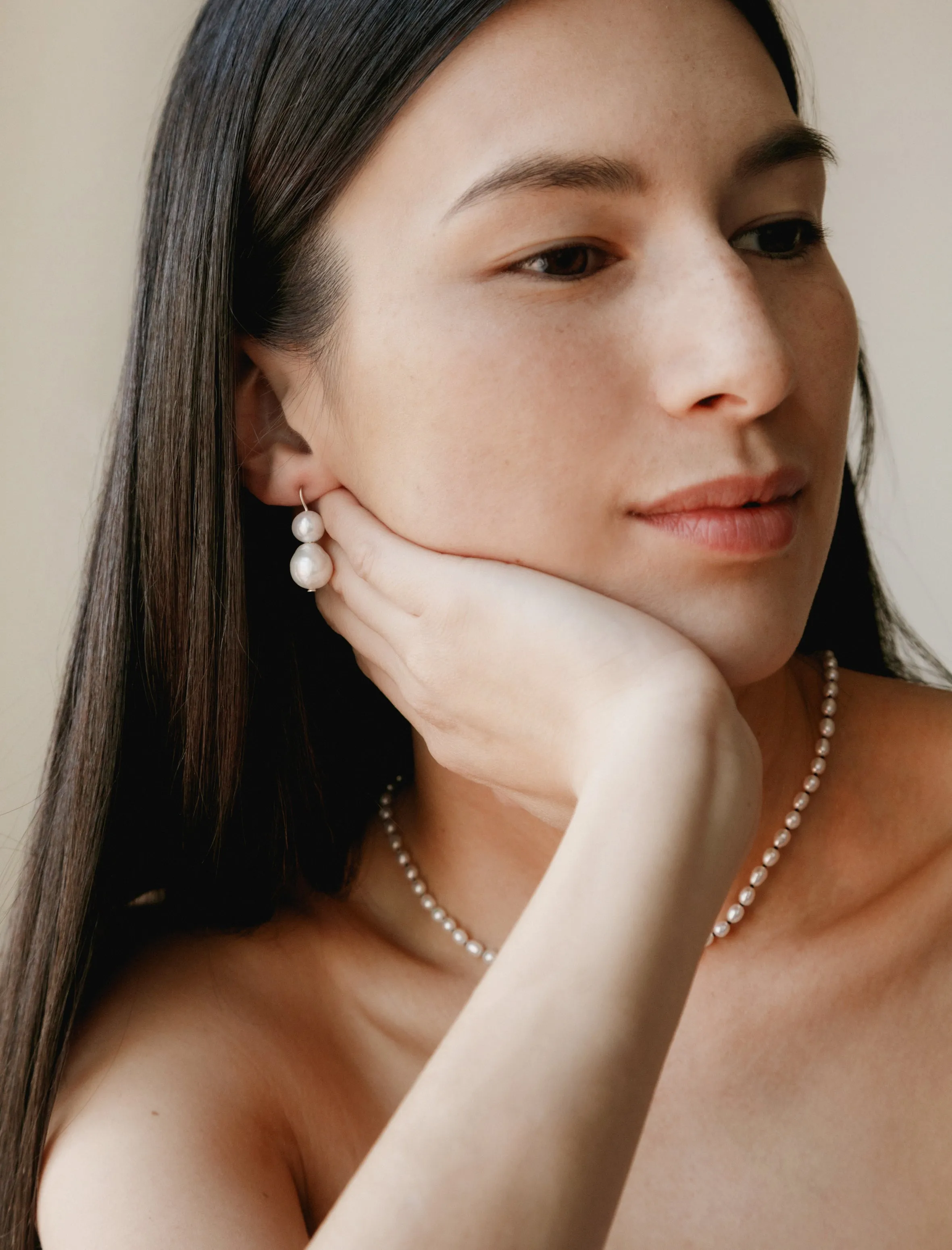 Double Pearl Earrings sold by SHOP NEIGHBOR product image thumbnail 2