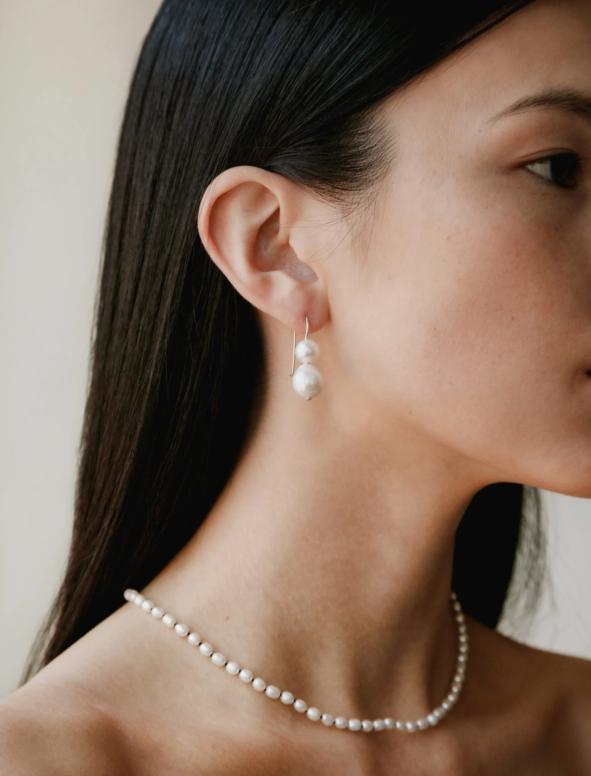 Double Pearl Earrings sold by SHOP NEIGHBOR product image thumbnail 3