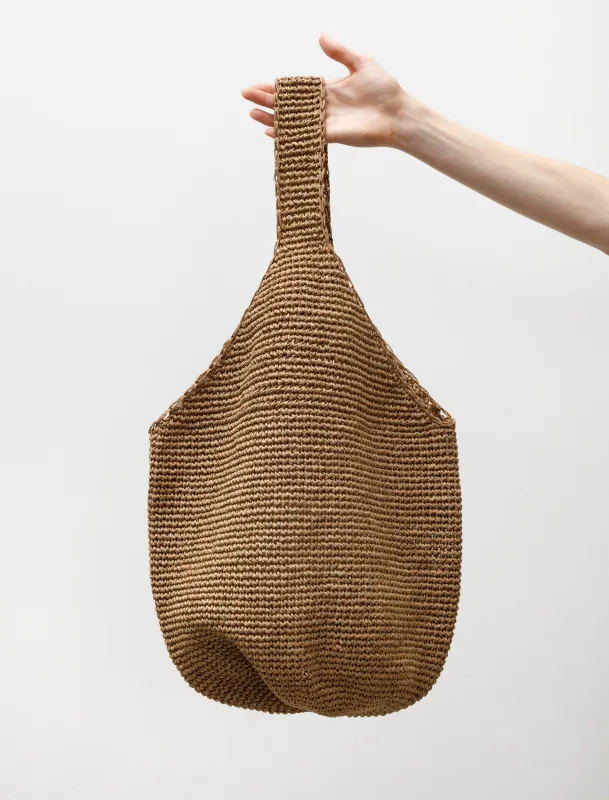 Shoulder Bag Large Woven Paper Beige made by SHOP NEIGHBOR