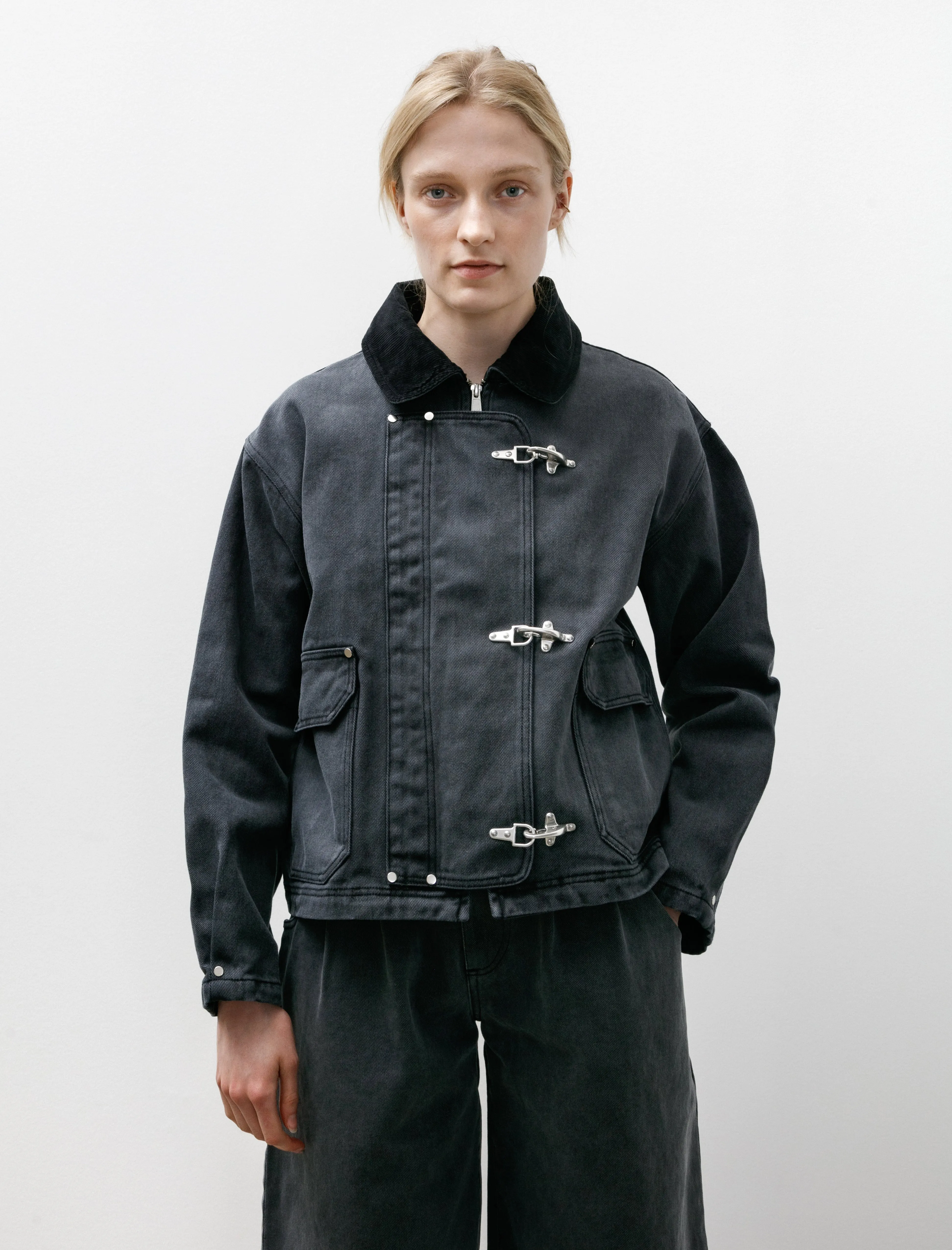 Womens Clasp Jacket Washed Black sold by SHOP NEIGHBOR product image thumbnail 3