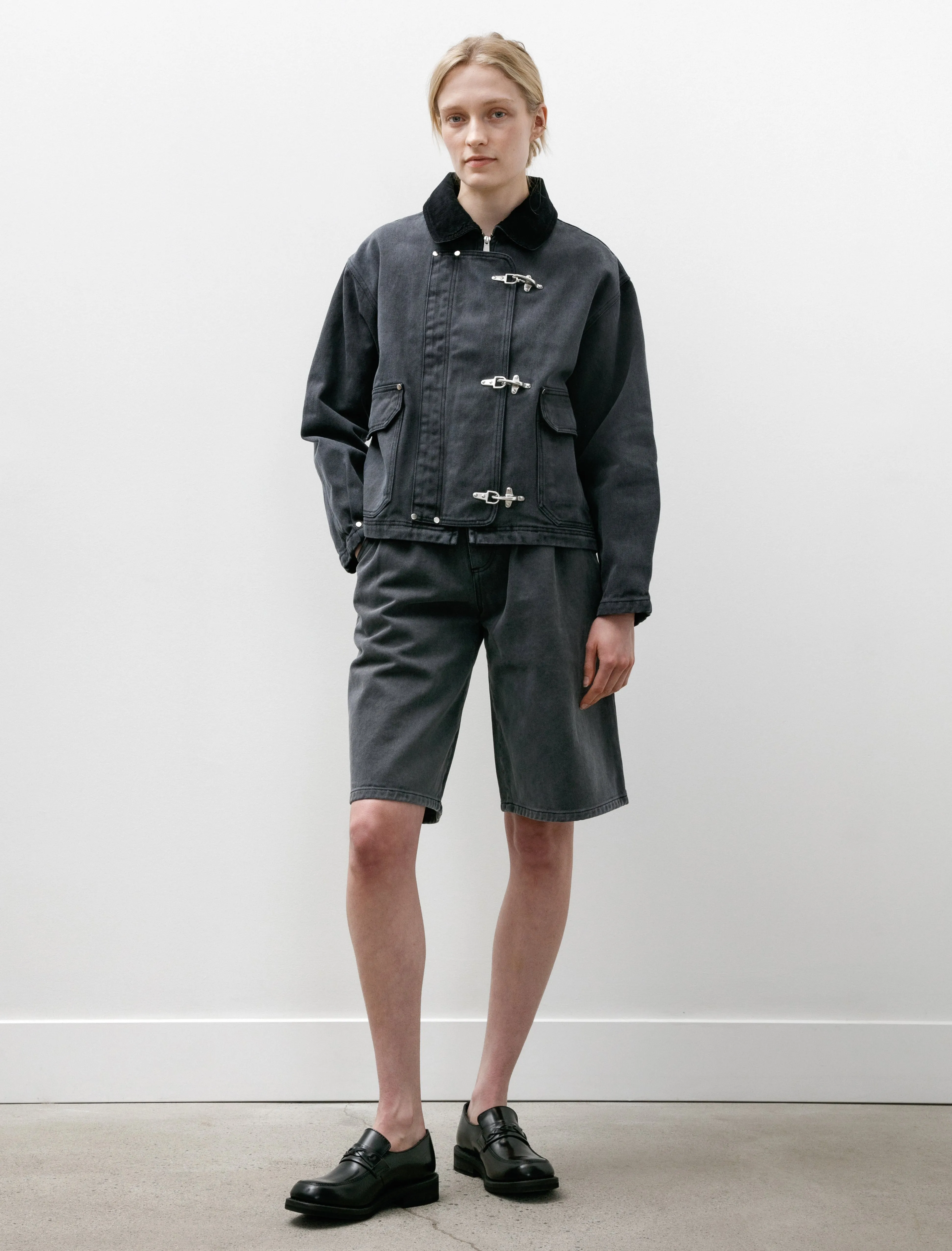 Womens Clasp Jacket Washed Black sold by SHOP NEIGHBOR