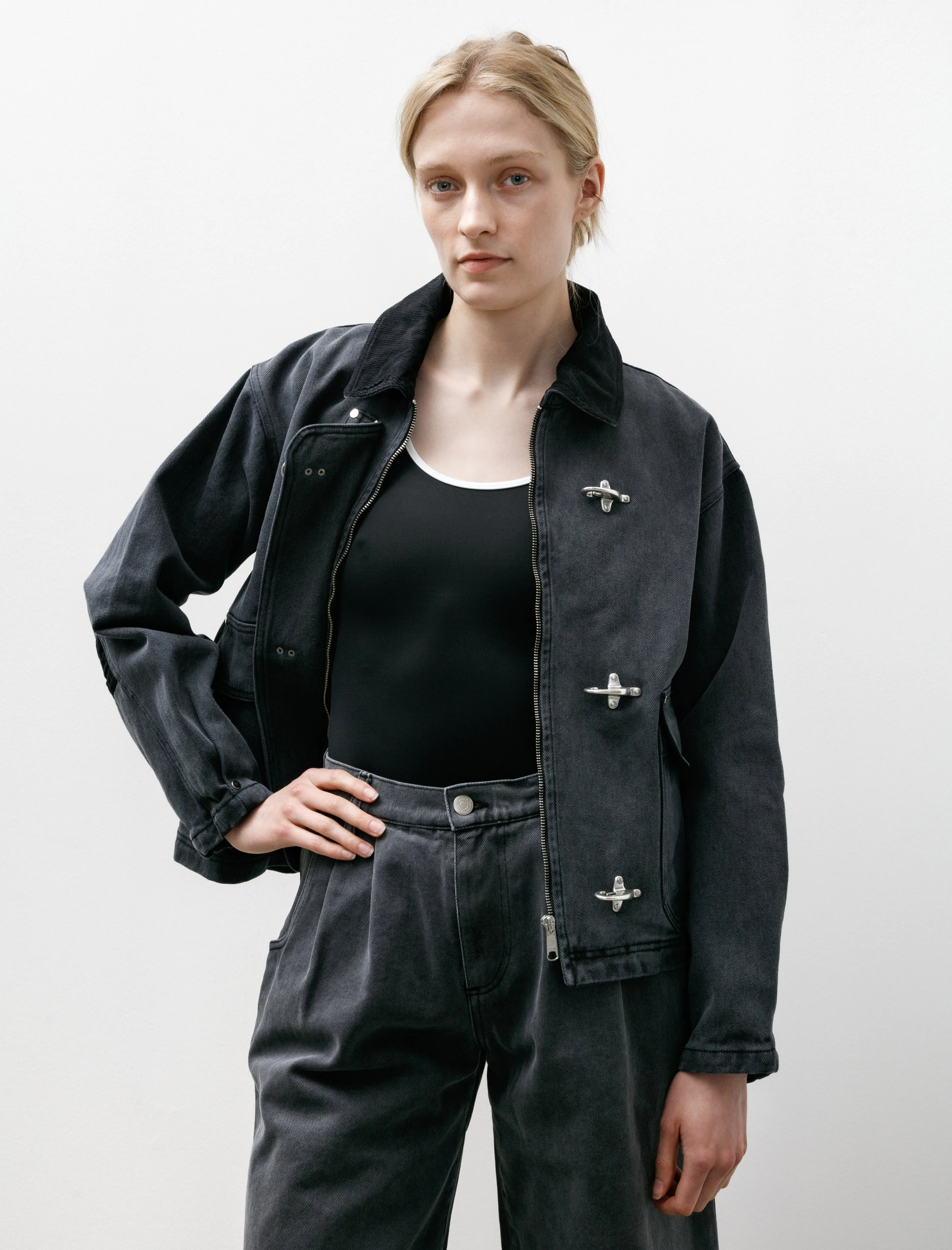 Womens Clasp Jacket Washed Black sold by SHOP NEIGHBOR product image thumbnail 2