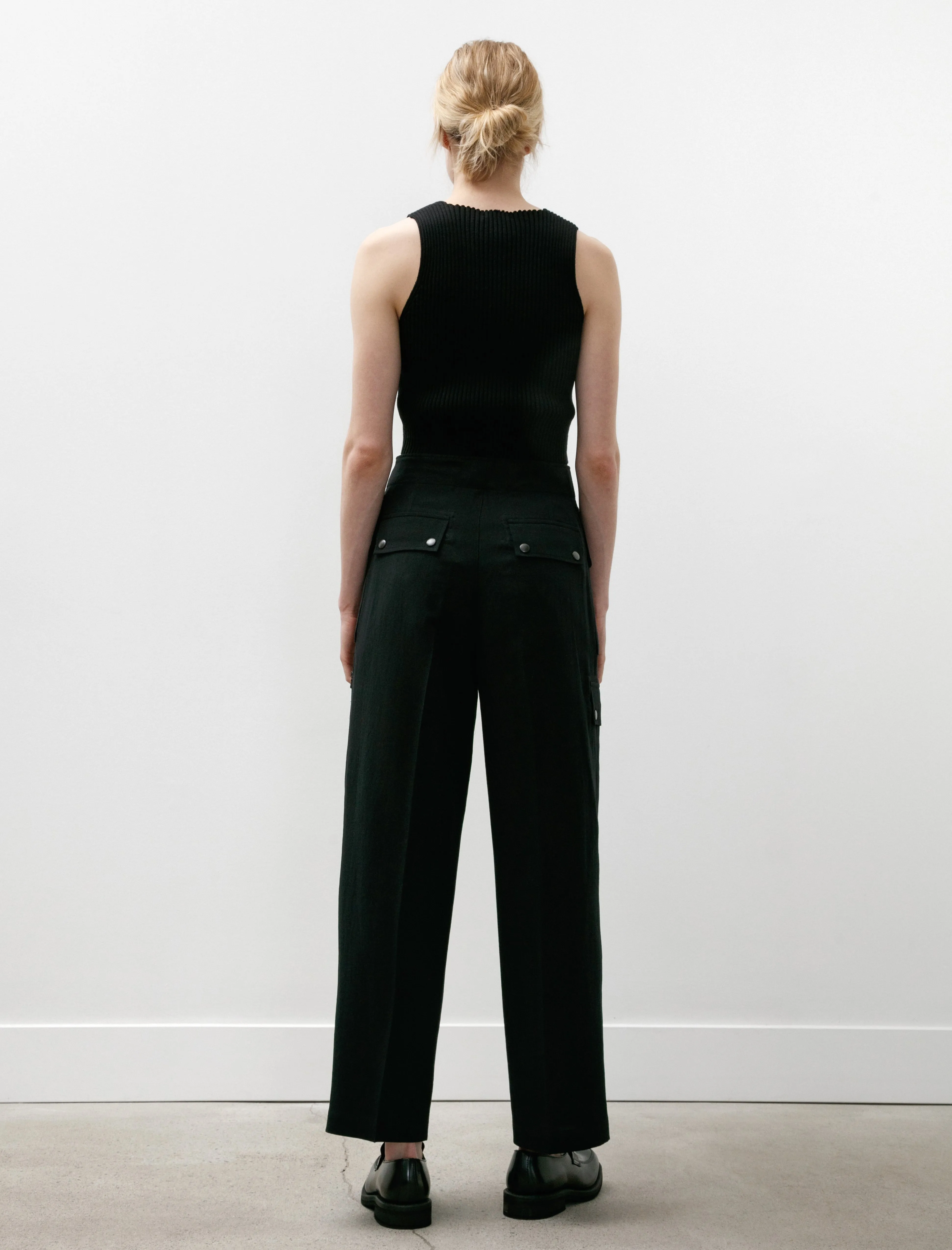 Light Cotton Wool Viyella Cargo Pants Black sold by SHOP NEIGHBOR product image thumbnail 4