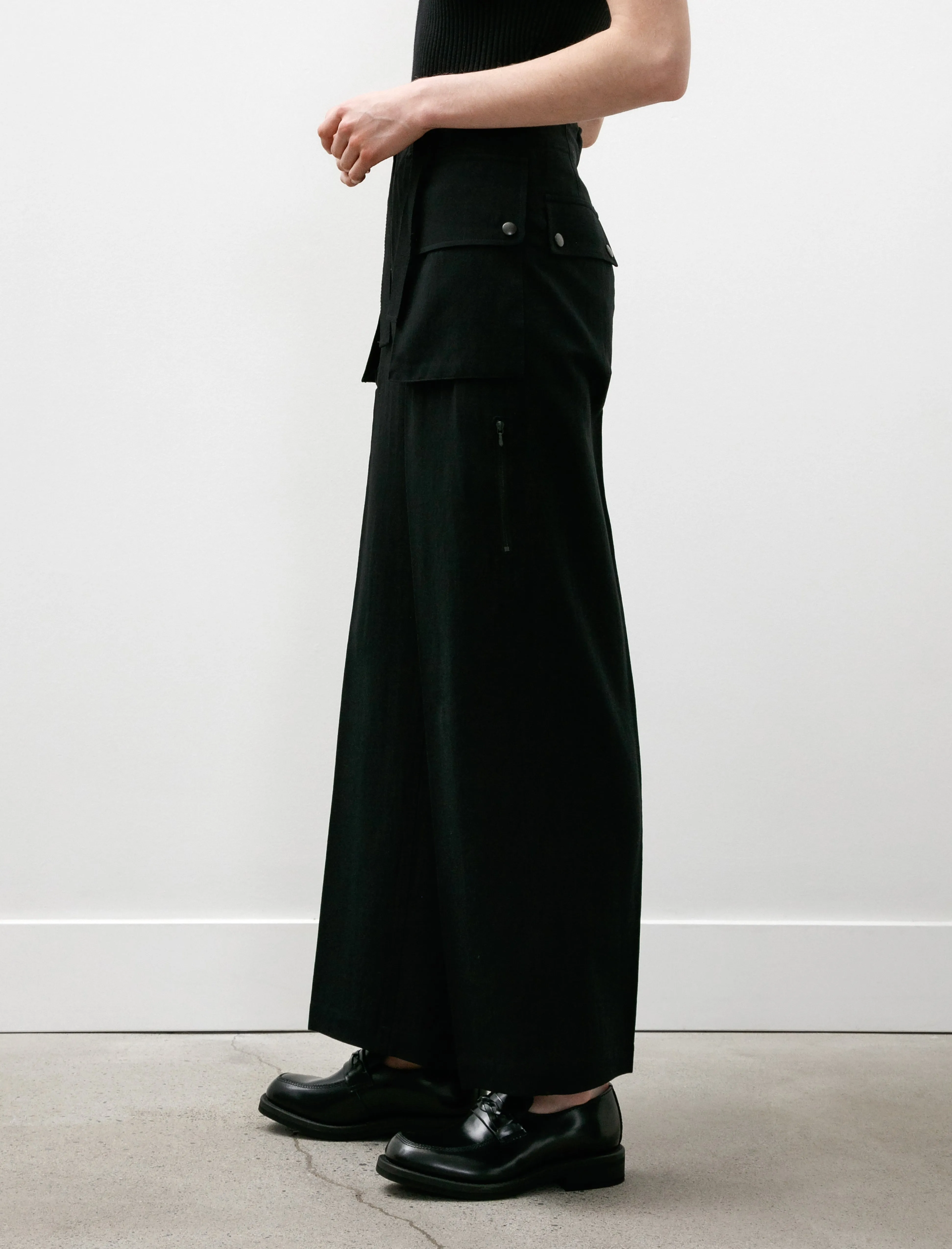 Light Cotton Wool Viyella Cargo Pants Black sold by SHOP NEIGHBOR product image thumbnail 3