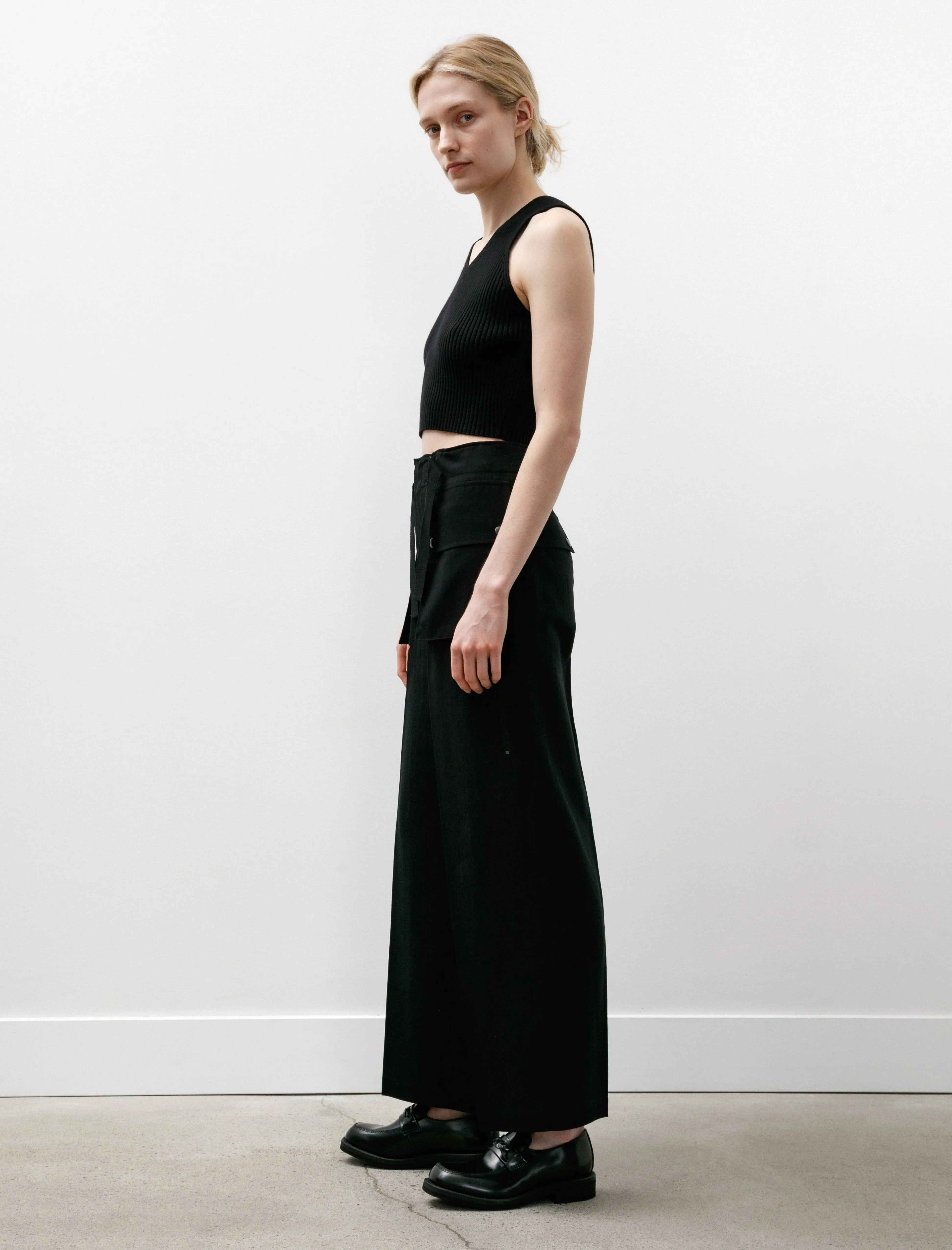 Light Cotton Wool Viyella Cargo Pants Black sold by SHOP NEIGHBOR product image thumbnail 2