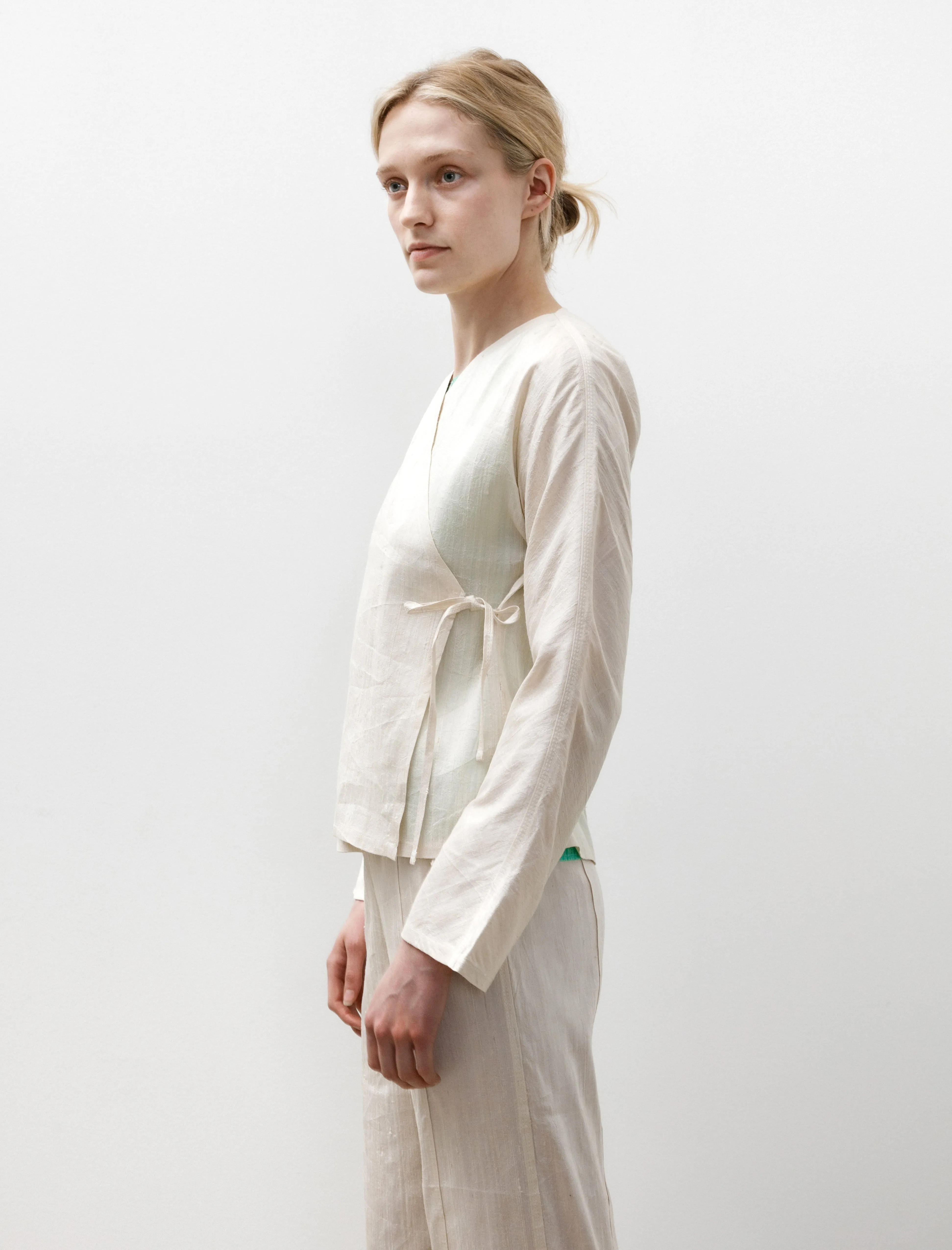 Raw Silk Wrap Shirt Off White sold by SHOP NEIGHBOR product image thumbnail 4
