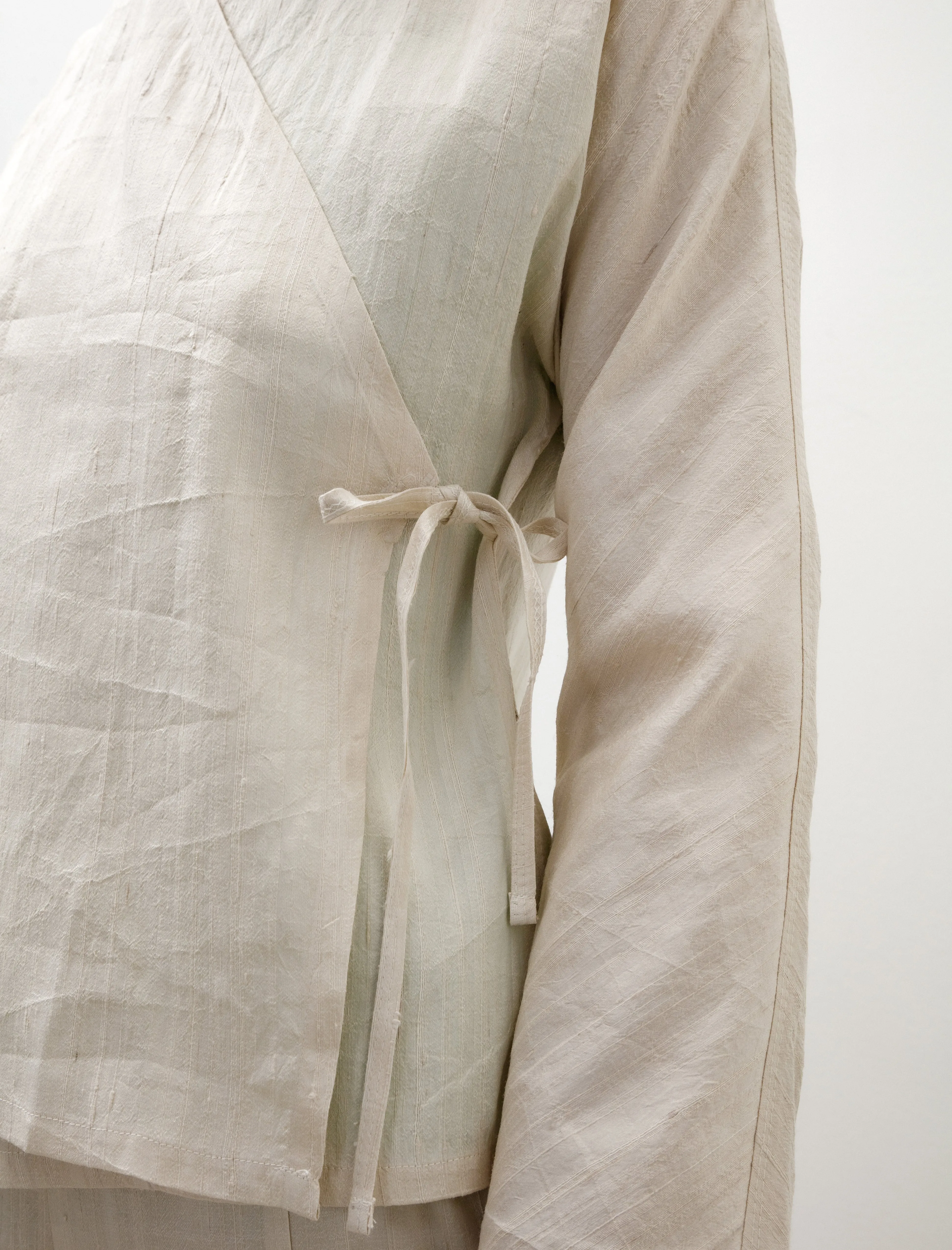 Raw Silk Wrap Shirt Off White sold by SHOP NEIGHBOR product image thumbnail 3