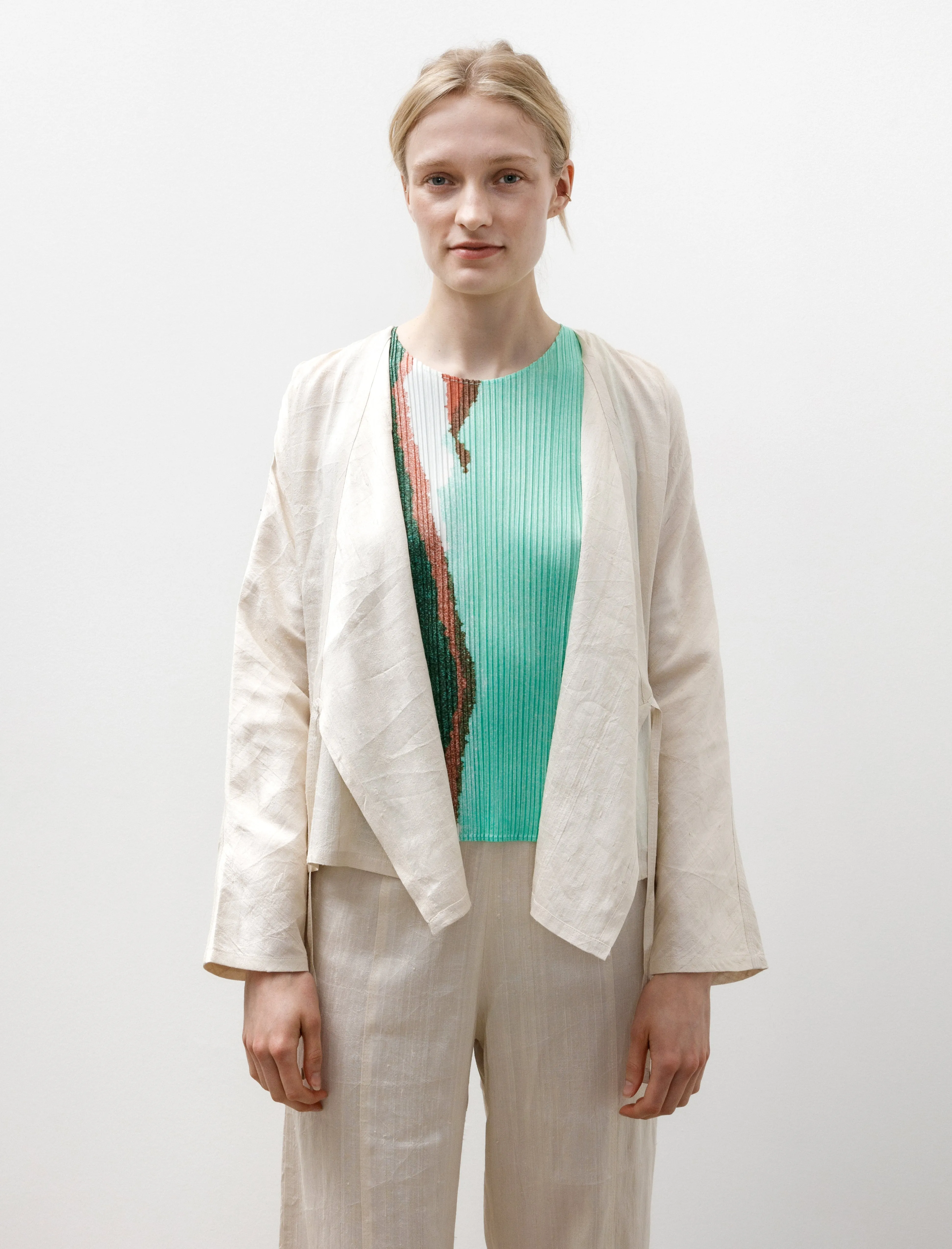 Raw Silk Wrap Shirt Off White sold by SHOP NEIGHBOR