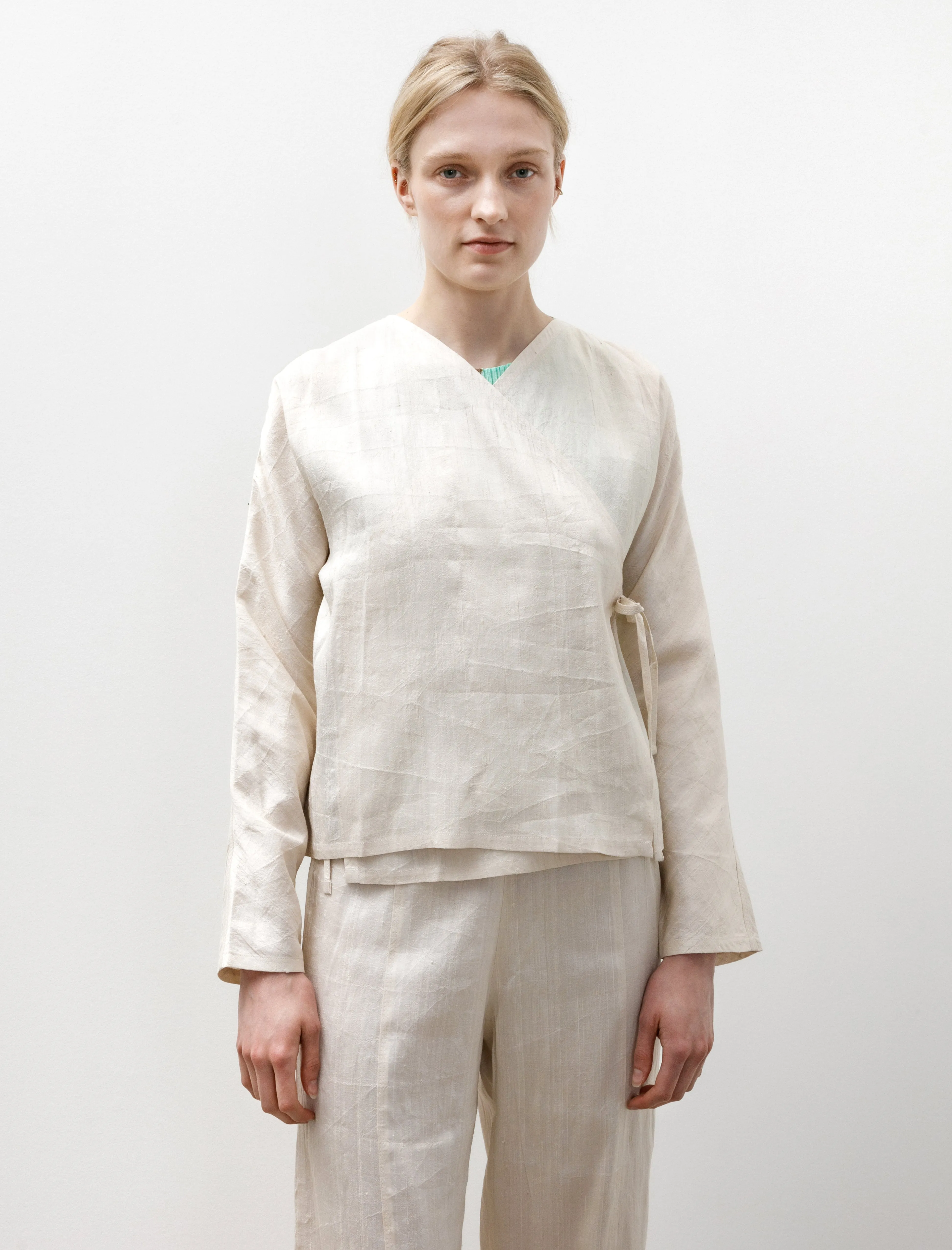 Raw Silk Wrap Shirt Off White sold by SHOP NEIGHBOR product image thumbnail 2