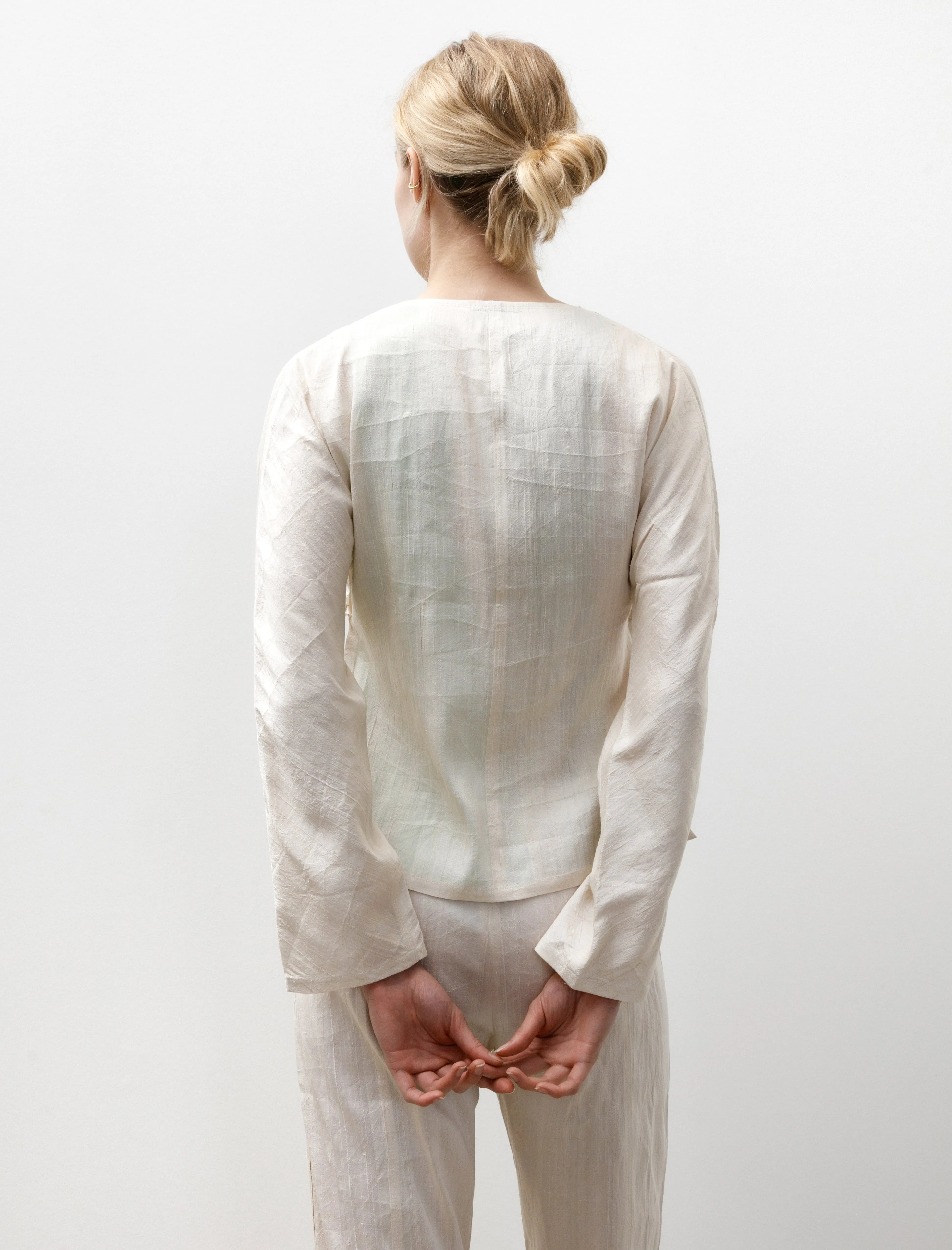 Raw Silk Wrap Shirt Off White sold by SHOP NEIGHBOR product image thumbnail 5