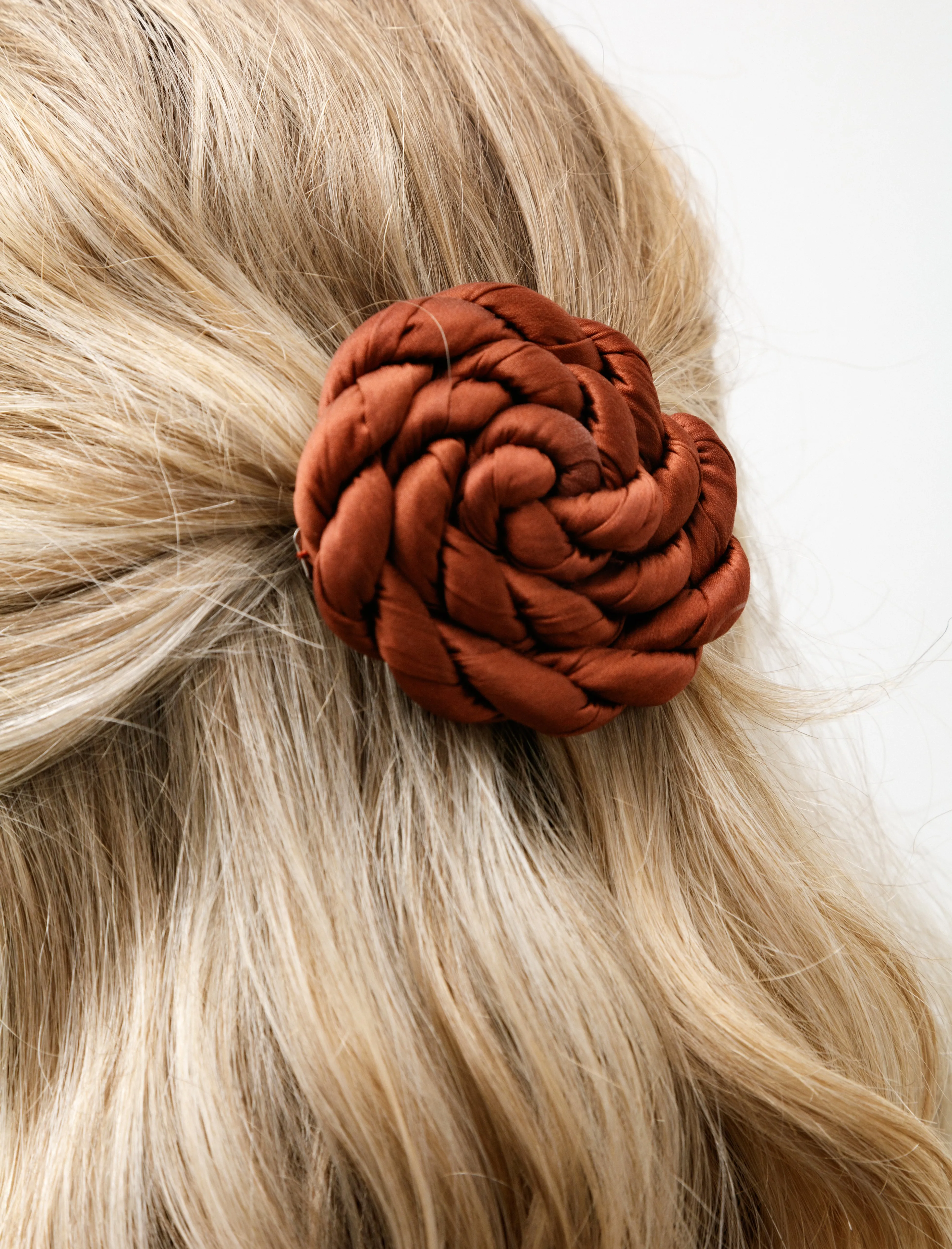 Silk Round Hair Clip Mahogany sold by SHOP NEIGHBOR product image thumbnail 2