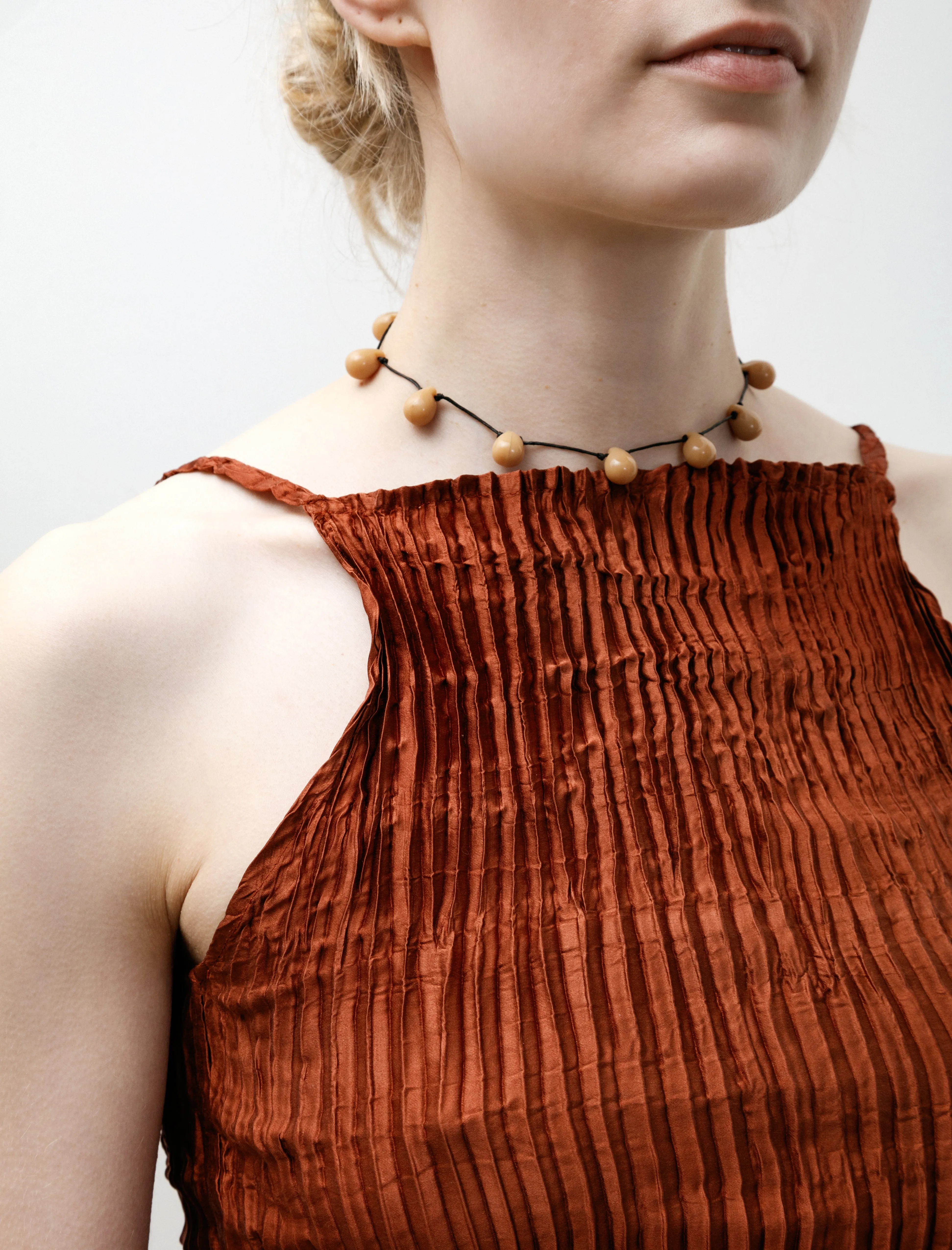 Plissé Silk Cami Top Mahogany sold by SHOP NEIGHBOR product image thumbnail 2