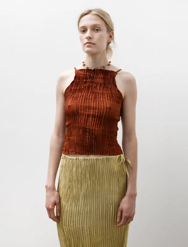 Plissé Silk Cami Top Mahogany sold by SHOP NEIGHBOR