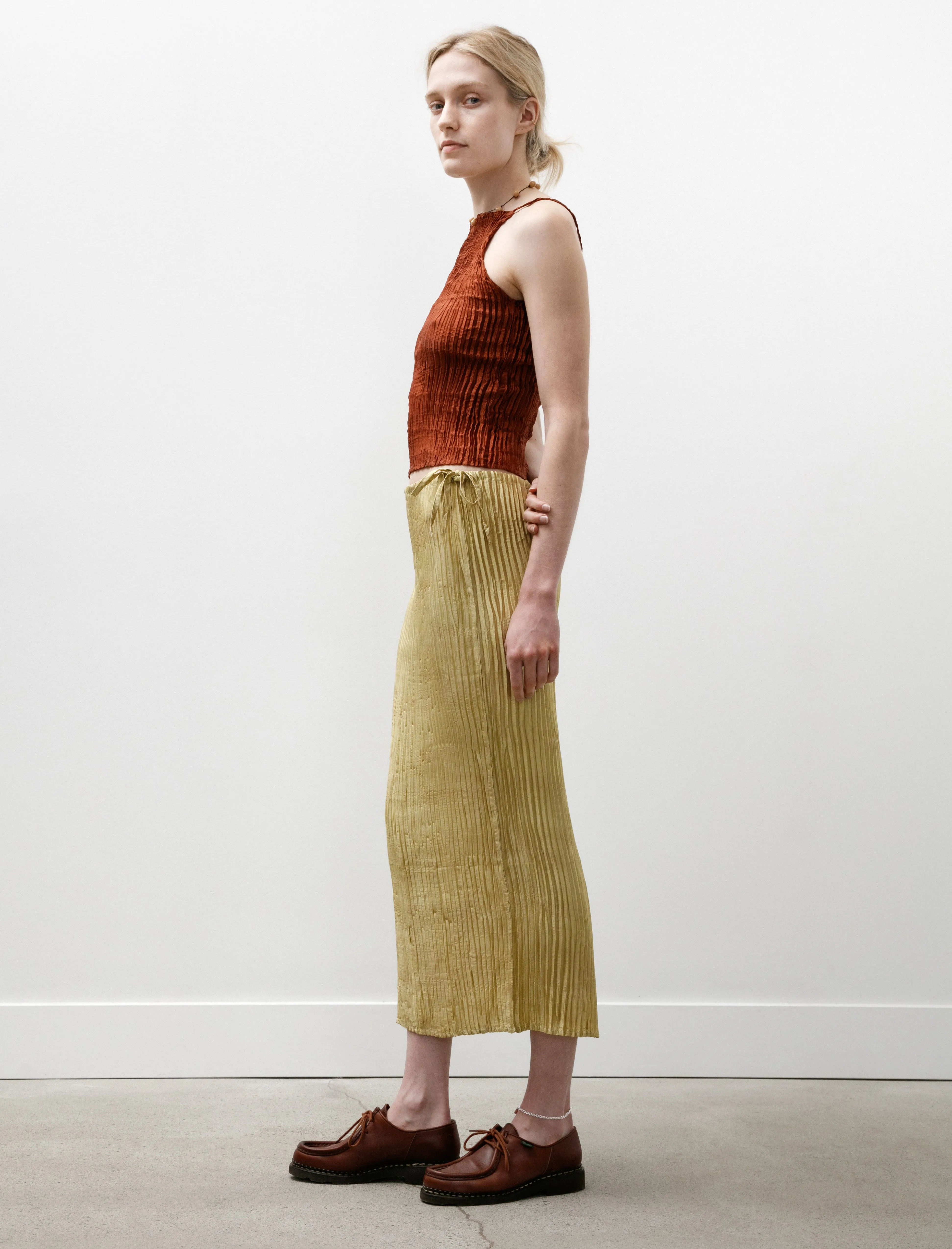 Plissé Silk Skirt Pistachio sold by SHOP NEIGHBOR product image thumbnail 3