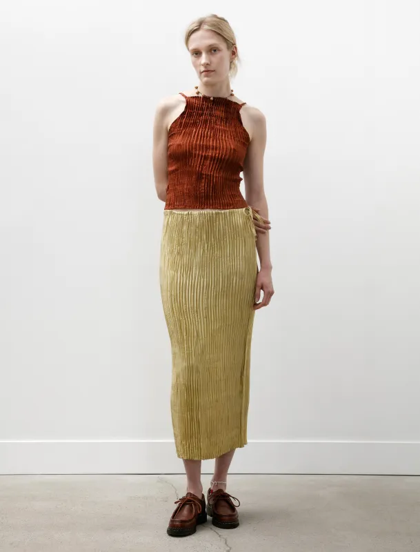 Plissé Silk Skirt Pistachio sold by SHOP NEIGHBOR