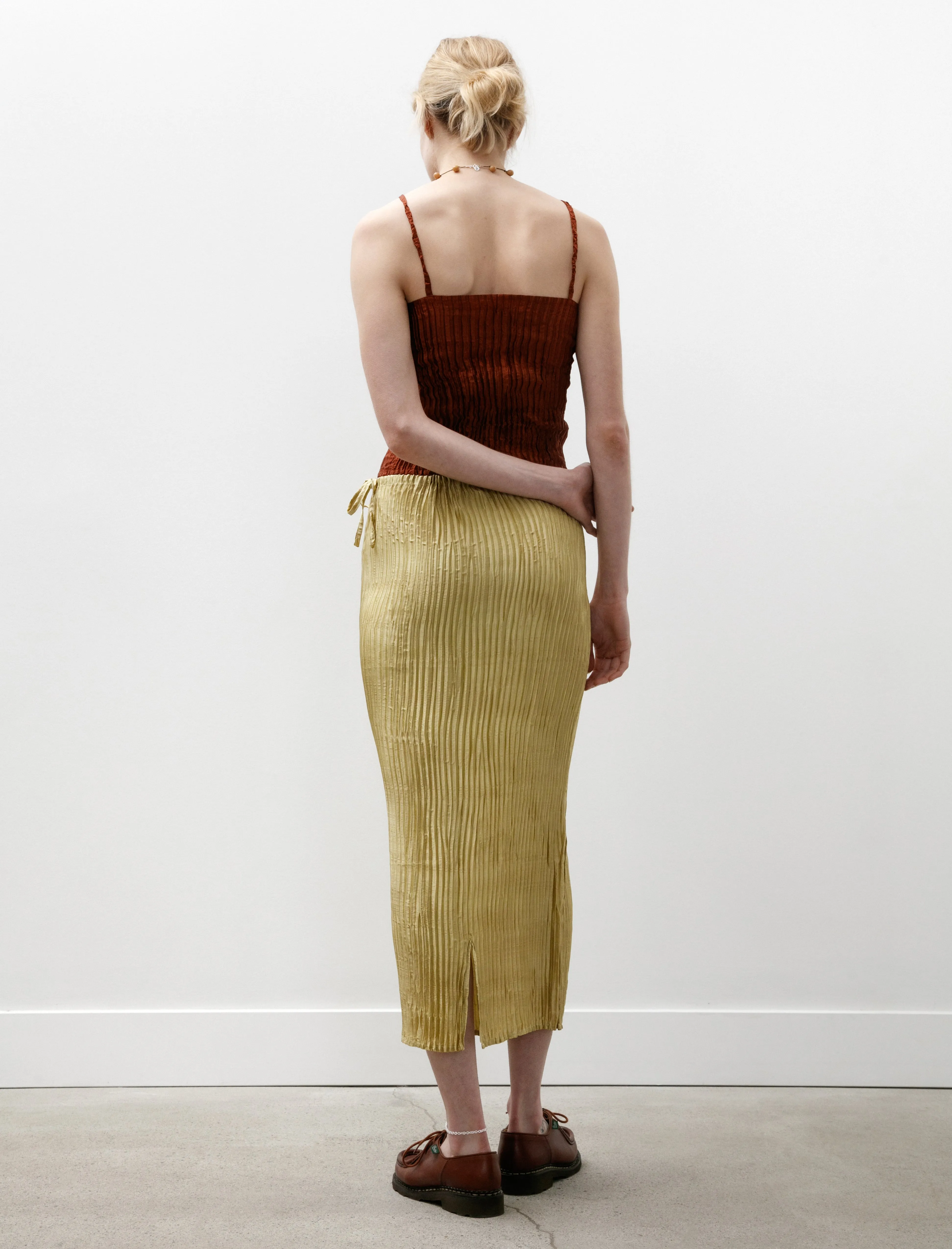 Plissé Silk Skirt Pistachio sold by SHOP NEIGHBOR product image thumbnail 5