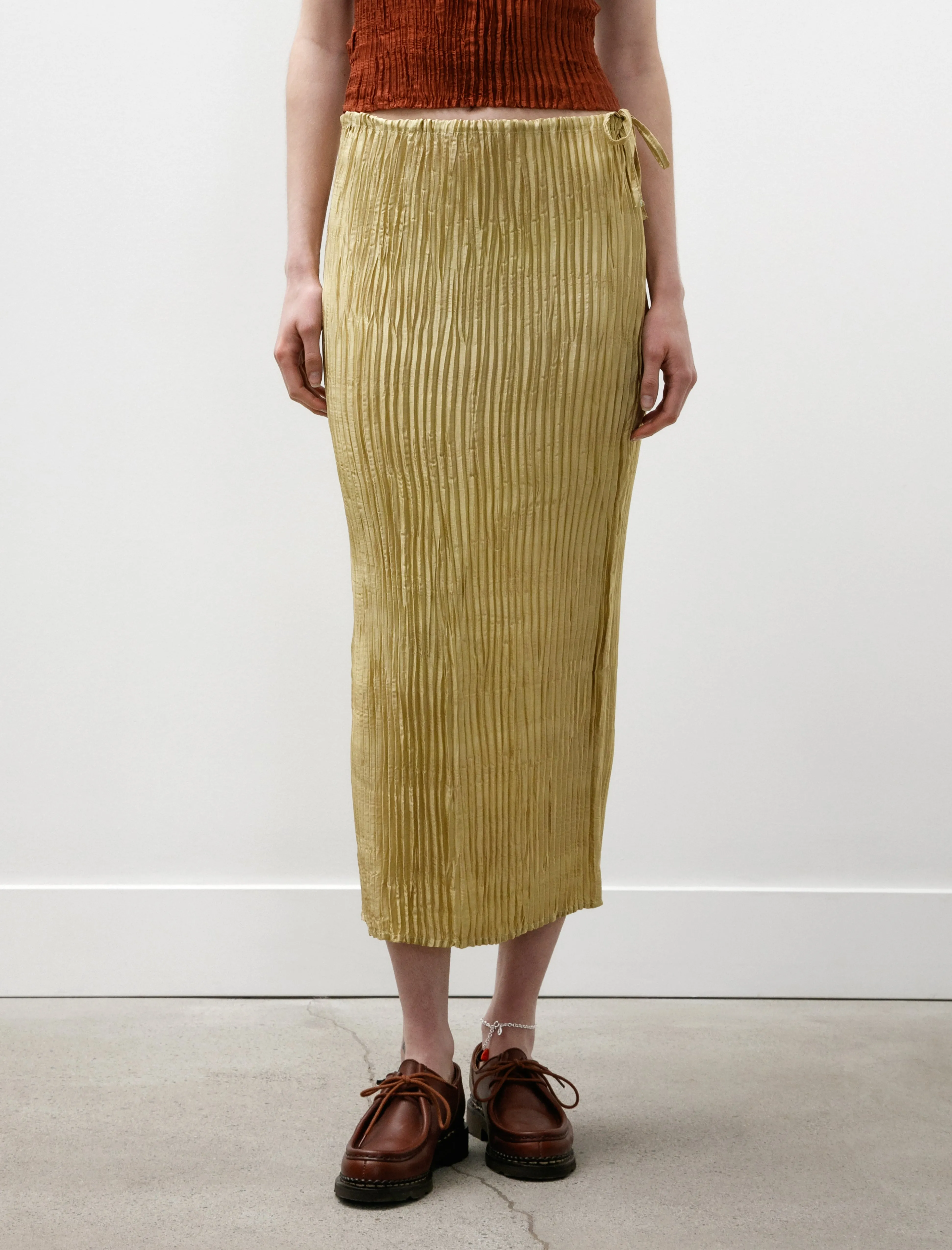 Plissé Silk Skirt Pistachio sold by SHOP NEIGHBOR product image thumbnail 2