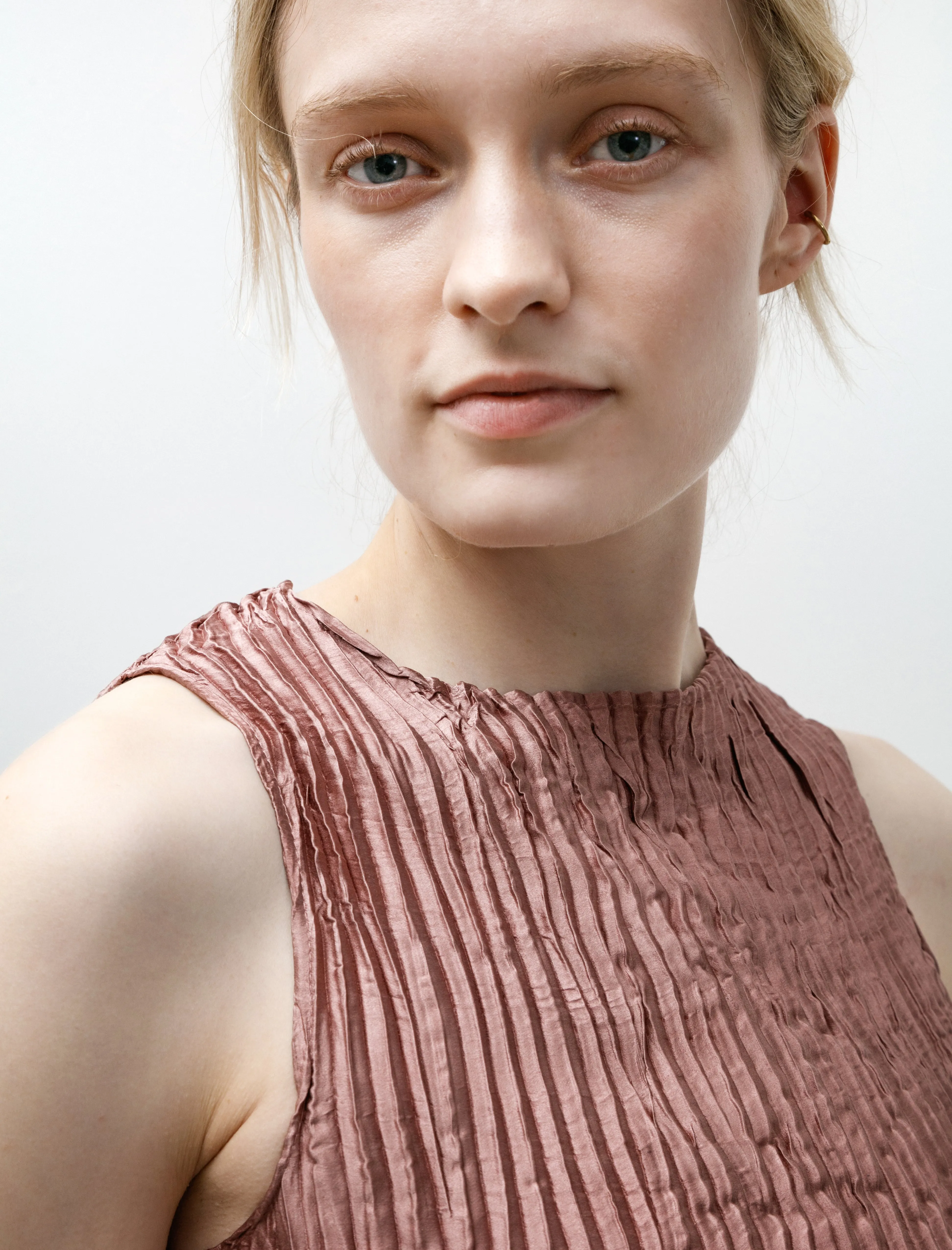 Plissé Silk Tank Short Dress Smoked Purple sold by SHOP NEIGHBOR product image thumbnail 4