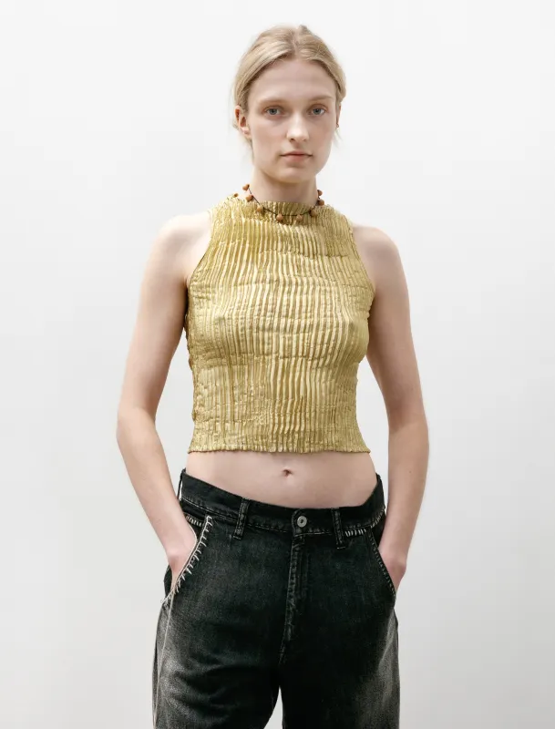 Plissé Silk Tank Top Pistachio sold by SHOP NEIGHBOR