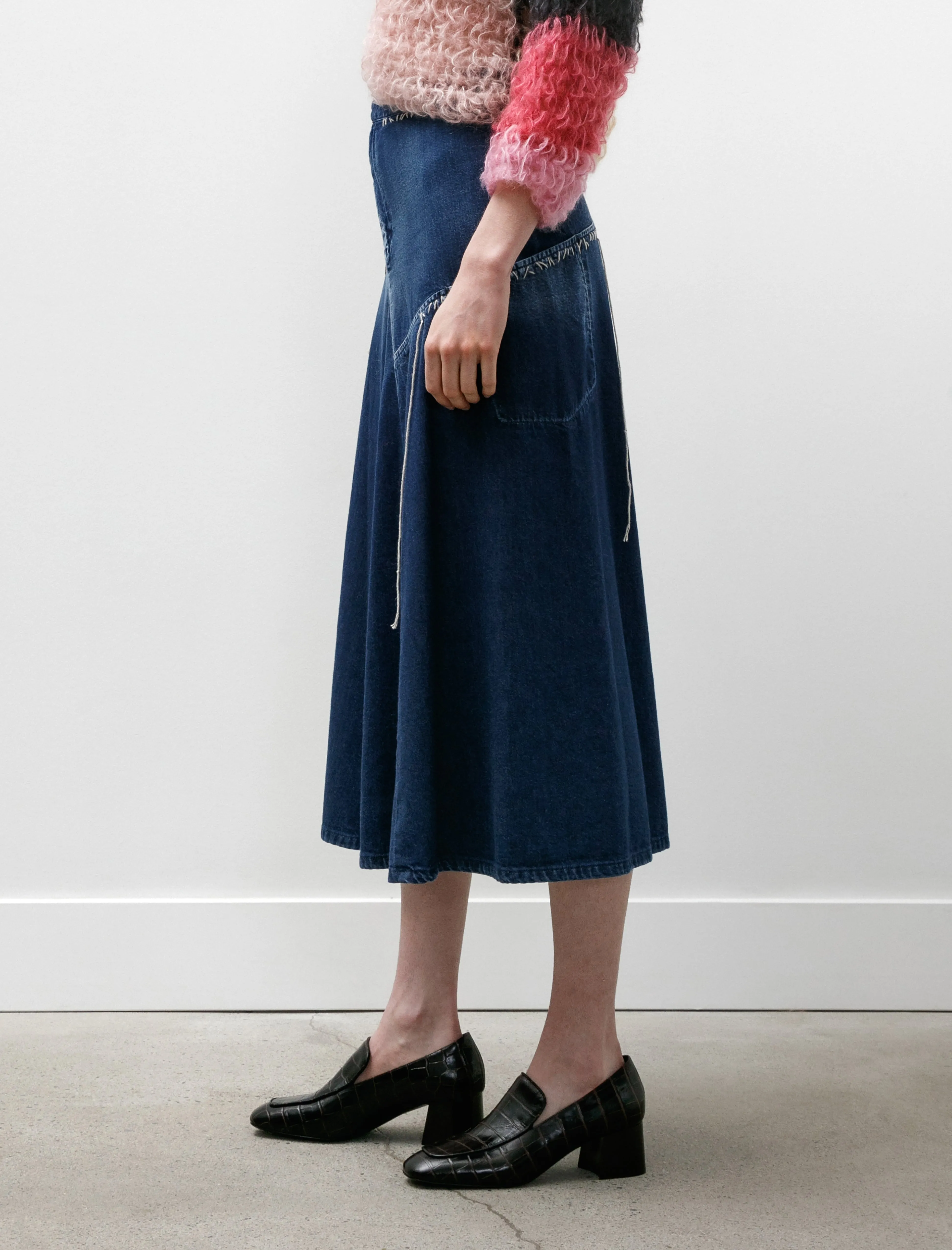 Flare Denim Skirt Indigo sold by SHOP NEIGHBOR product image thumbnail 3