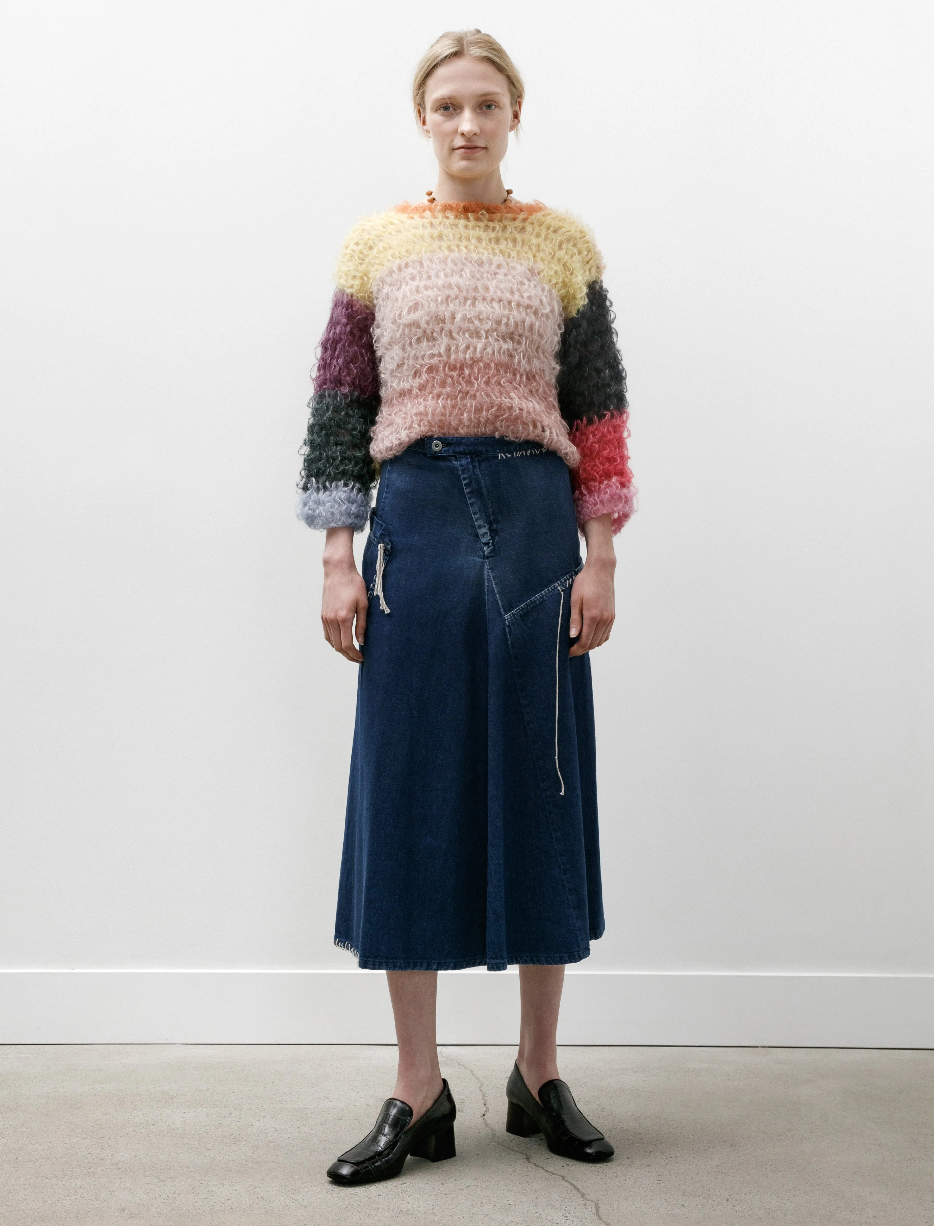 Flare Denim Skirt Indigo sold by SHOP NEIGHBOR