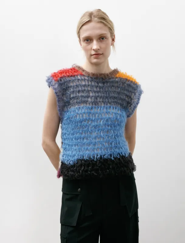 Multicolour Vest Dusty Blue/Clear Blue made by SHOP NEIGHBOR