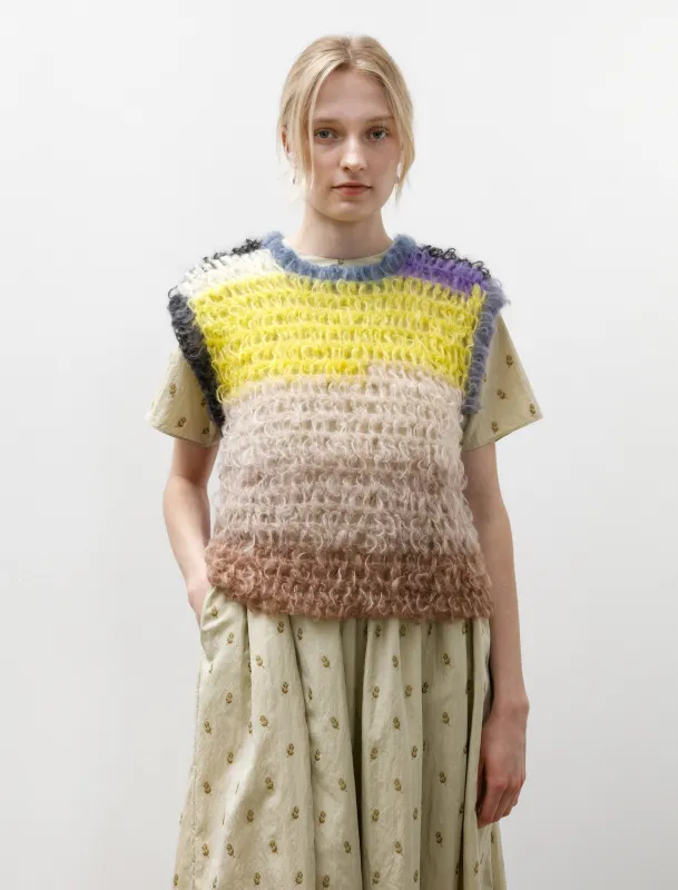 Multicolour Vest Yellow/Beige/Taupe made by SHOP NEIGHBOR