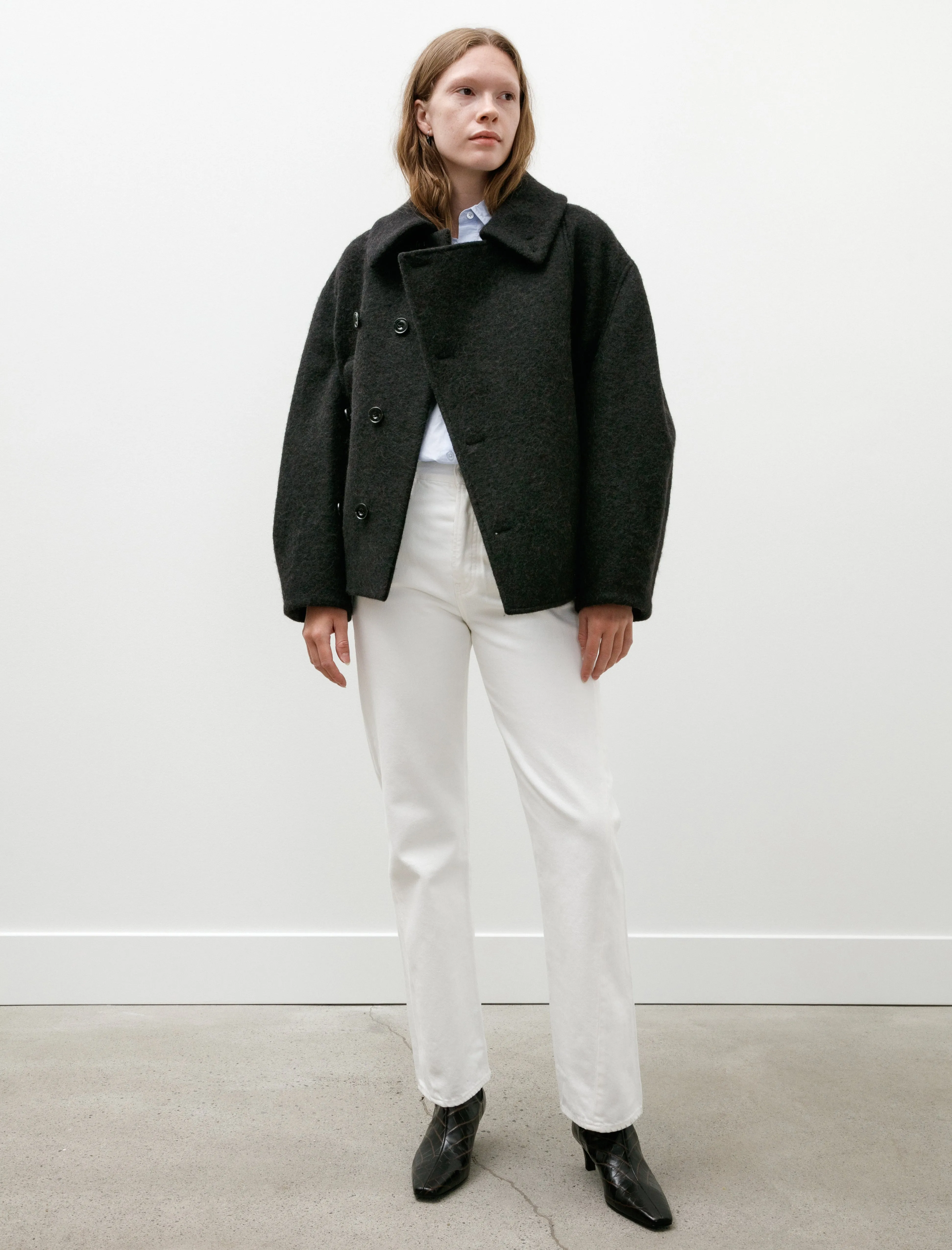 Short Asymmetrical Bathrobe Coat Black sold by SHOP NEIGHBOR