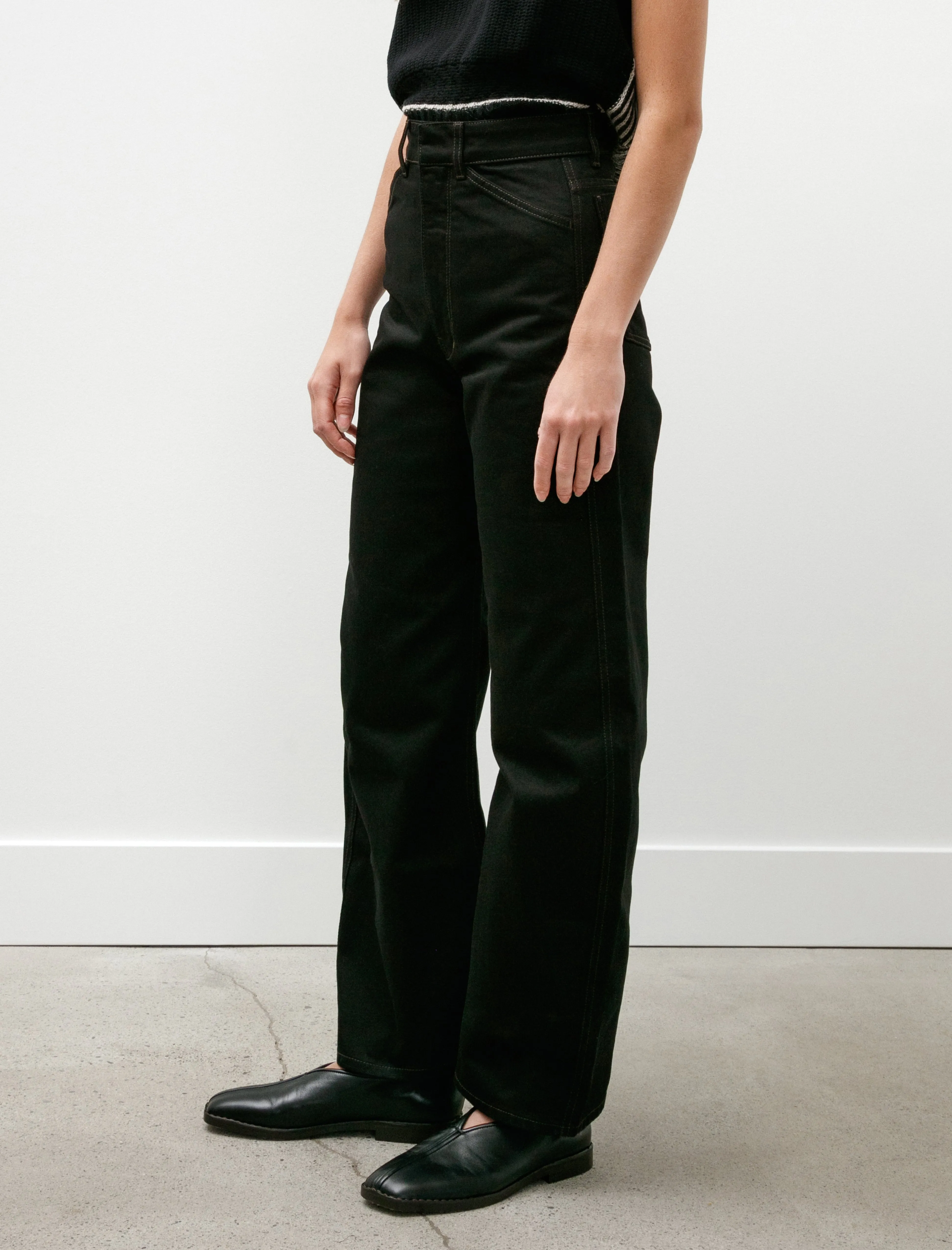 High Waisted Curved Pants Black sold by SHOP NEIGHBOR product image thumbnail 3