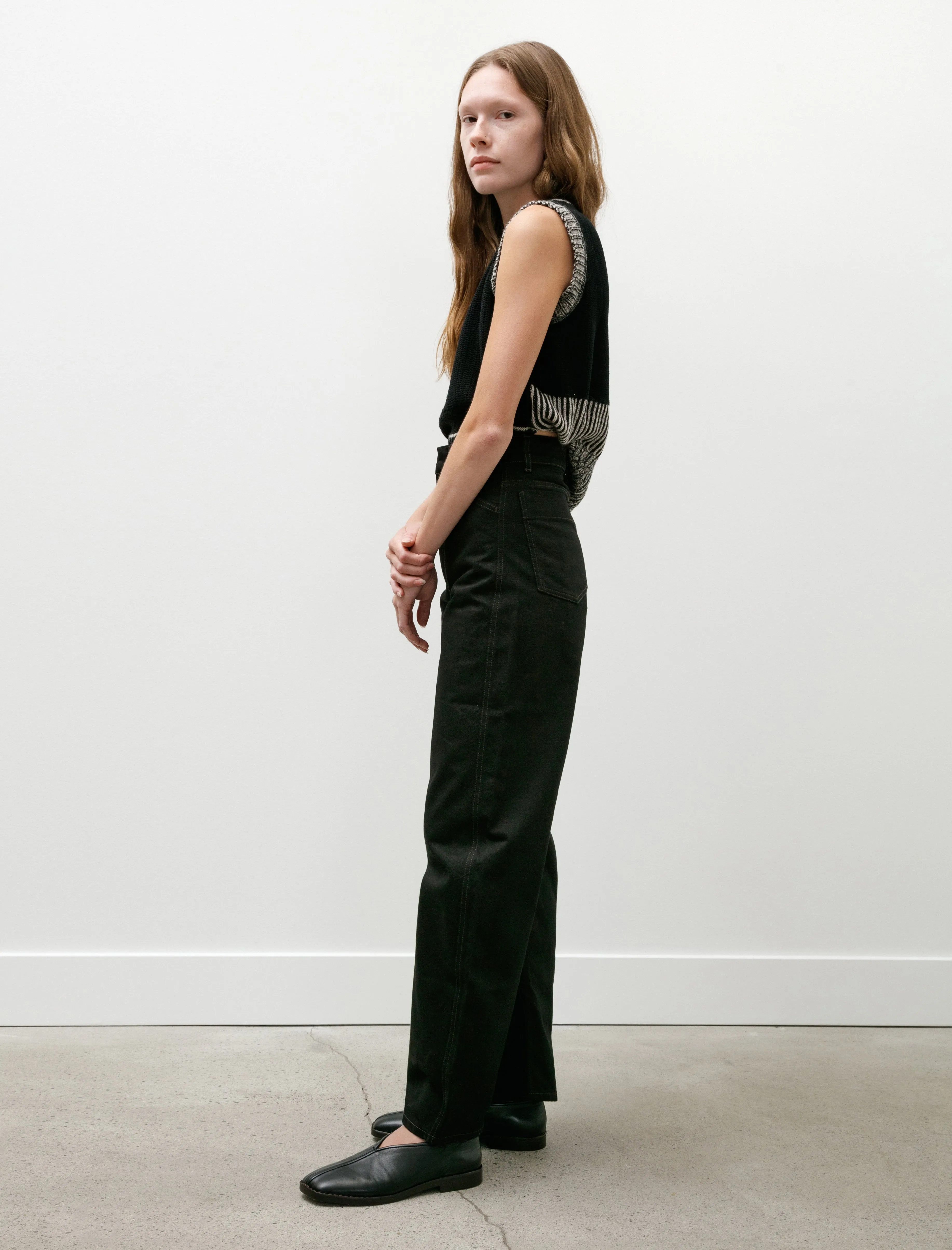 High Waisted Curved Pants Black sold by SHOP NEIGHBOR product image thumbnail 4