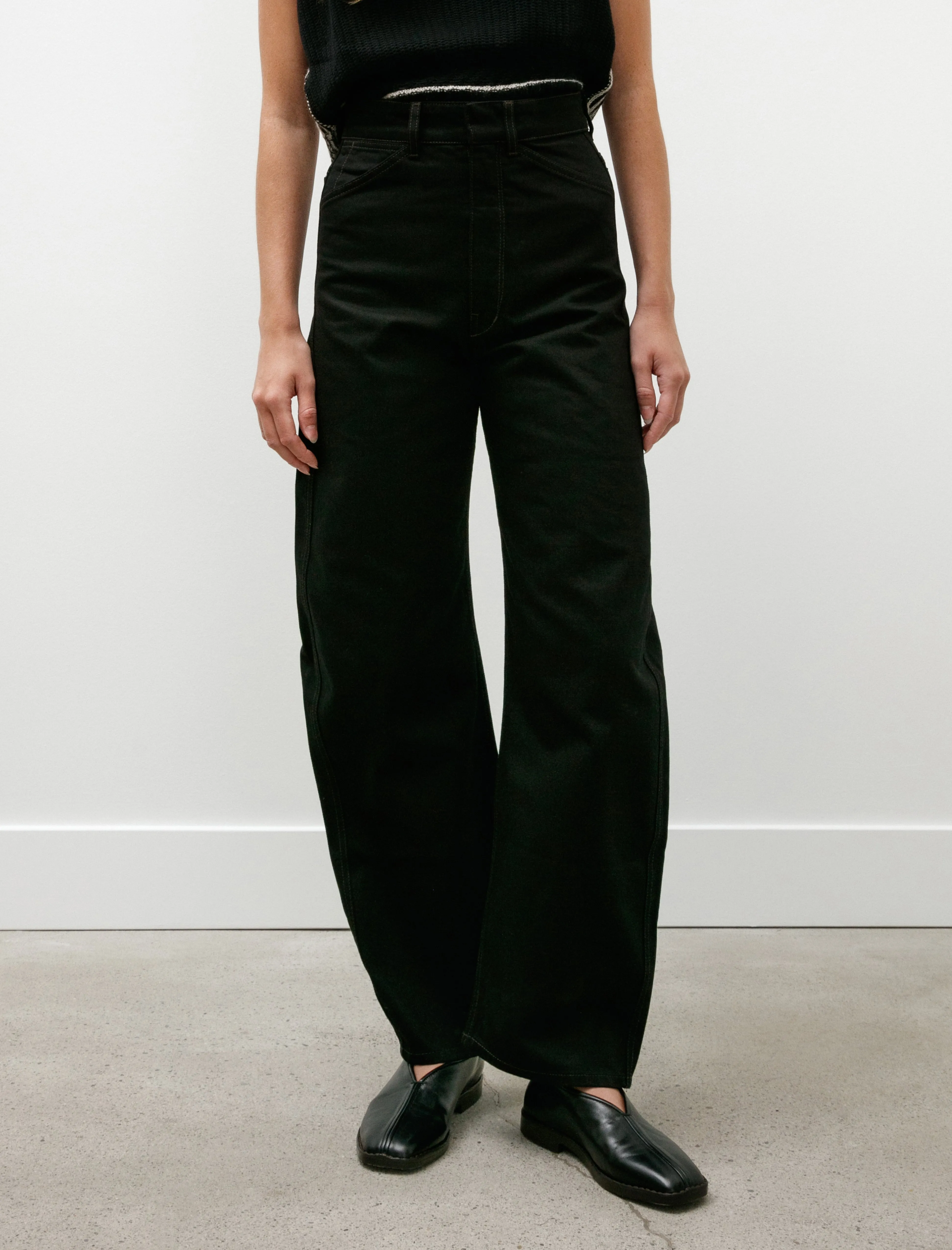 High Waisted Curved Pants Black sold by SHOP NEIGHBOR product image thumbnail 2